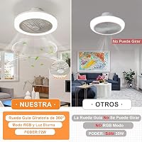 IZOWE RGB LED Mennyezeti Ventilátor 45cm Távirányítóval Dimmelhető Lámpa 5