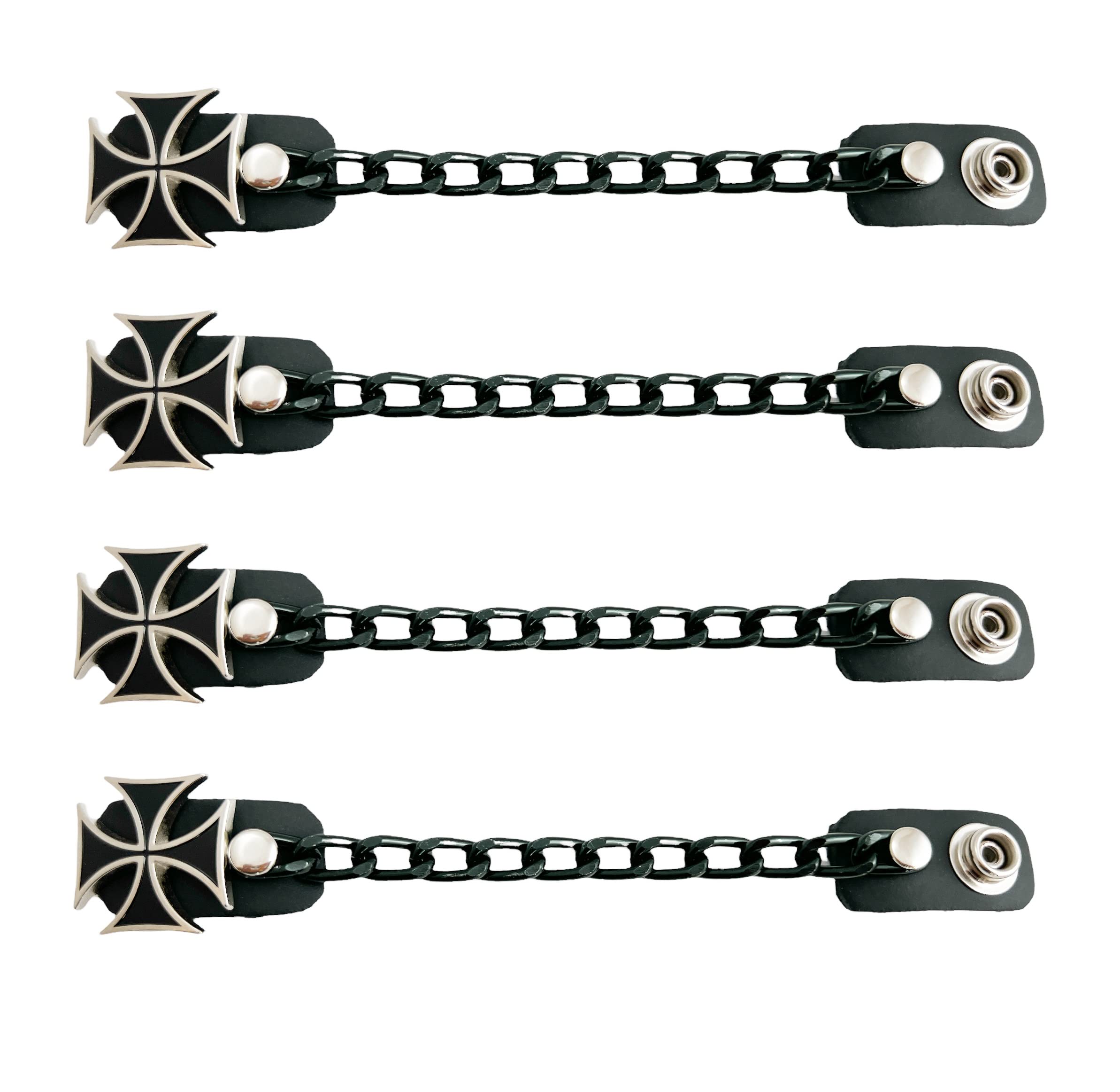 Funk Plus Motorcycle Vest Extenders Single Black Chain Regular Snap MC Jacket Made in USA (6