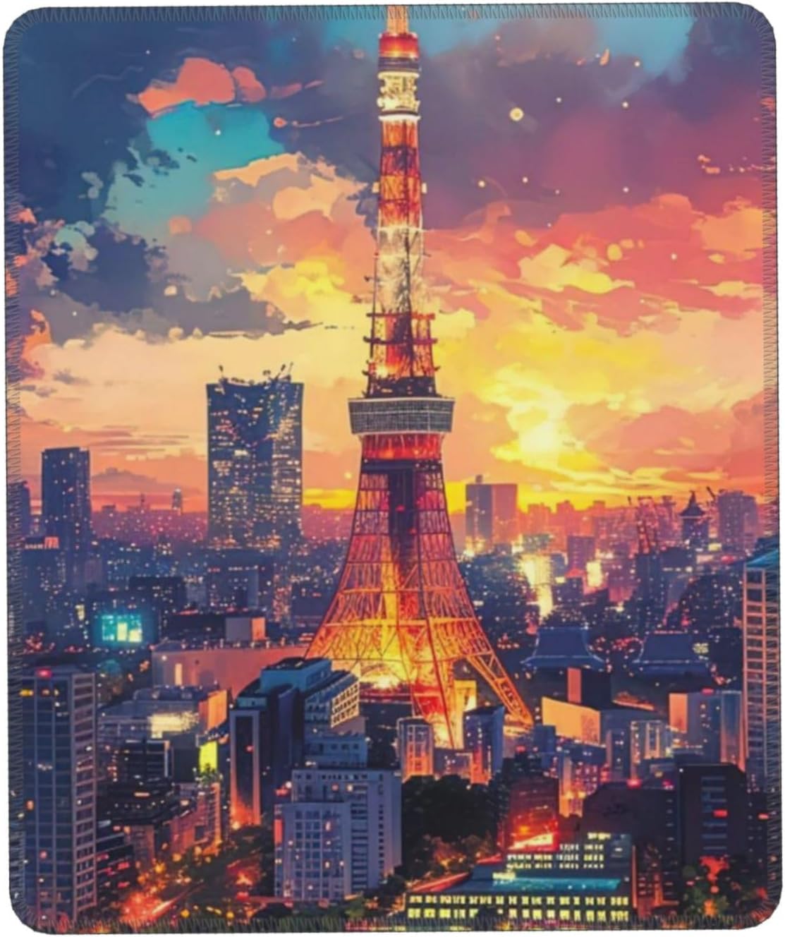 東京タワーのポスター マウスパッド ゲーミングマウスパッド ラバー製 防水 滑り止め ロックエッジ 薄型 軽量 オフィス PC対応 8.3 x 10.3 in