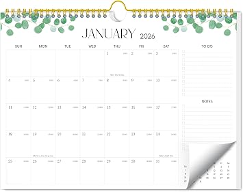 Aesthetic Wall Calendar 2026-2027, 18 Month Horizontal Hanging Calendar with Julian and Holiday Dates from January 2026 to June 2027, 14.5" x 11.5" Minimalist Modern & Simple Paper Wall Calendar for School, Home, Office