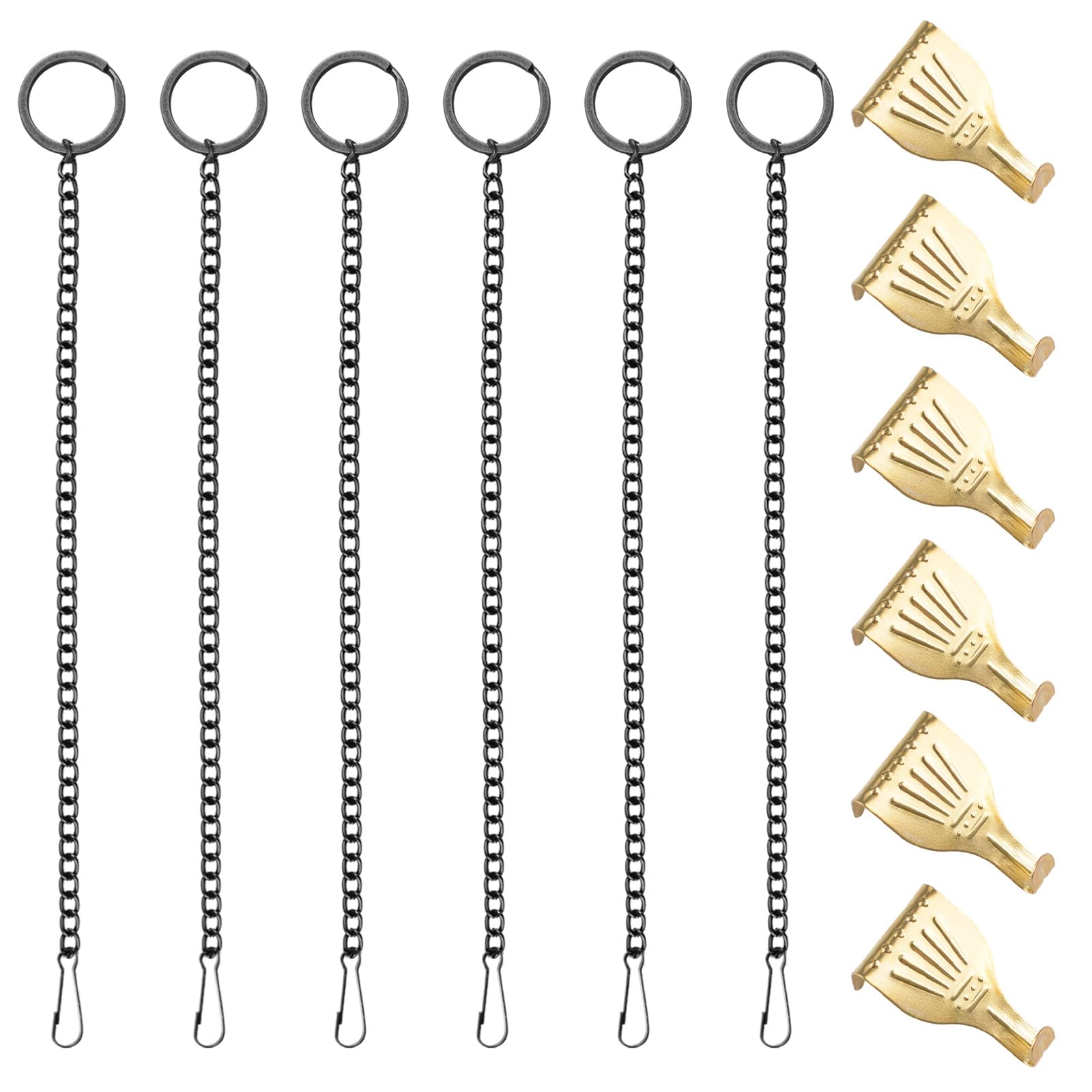 UFURMATE Picture Hanging Kit 6Pcs Picture Rail Hooks & 6Pcs Chains, Metal Rail Hanging Hooks Picture Display Hanging System for Wall Picture, Exhibition(Black+Gold,1M) — image 1