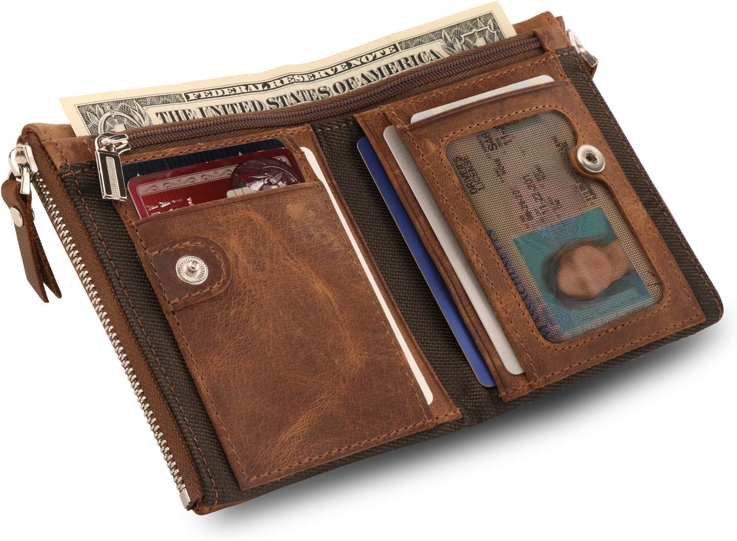 Otto Angelino Genuine Leather Multipurpose Bifold Wallet - RFID Blocking - Unisex