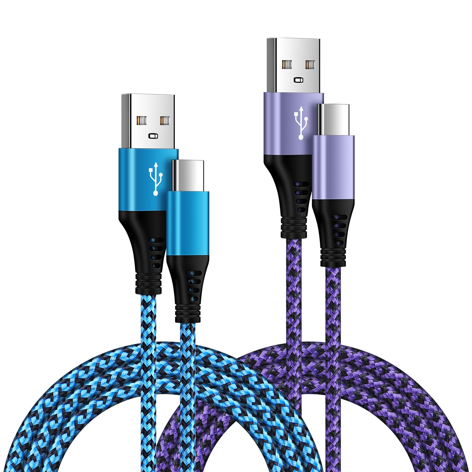 USB C Kabel Handy Ladekabel,[0.9M+1.8M] USB auf USB C Kabel Nylon USB C Schnellladekabel Datenkabel für Samsung Galaxy A55/A15/A54 5G/A34/A35/A53/S24/S23/S21/S10/S9/Z Flip 5/6,Huawei,iPhone 15