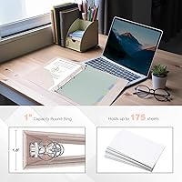 Vista 4 de Ospelelf Carpeta de 3 anillos con portapapeles, cuero de 1 pulgada, tamaño carta (8.5 x 11 pulgadas), carpeta de portapapeles con 5 separadores