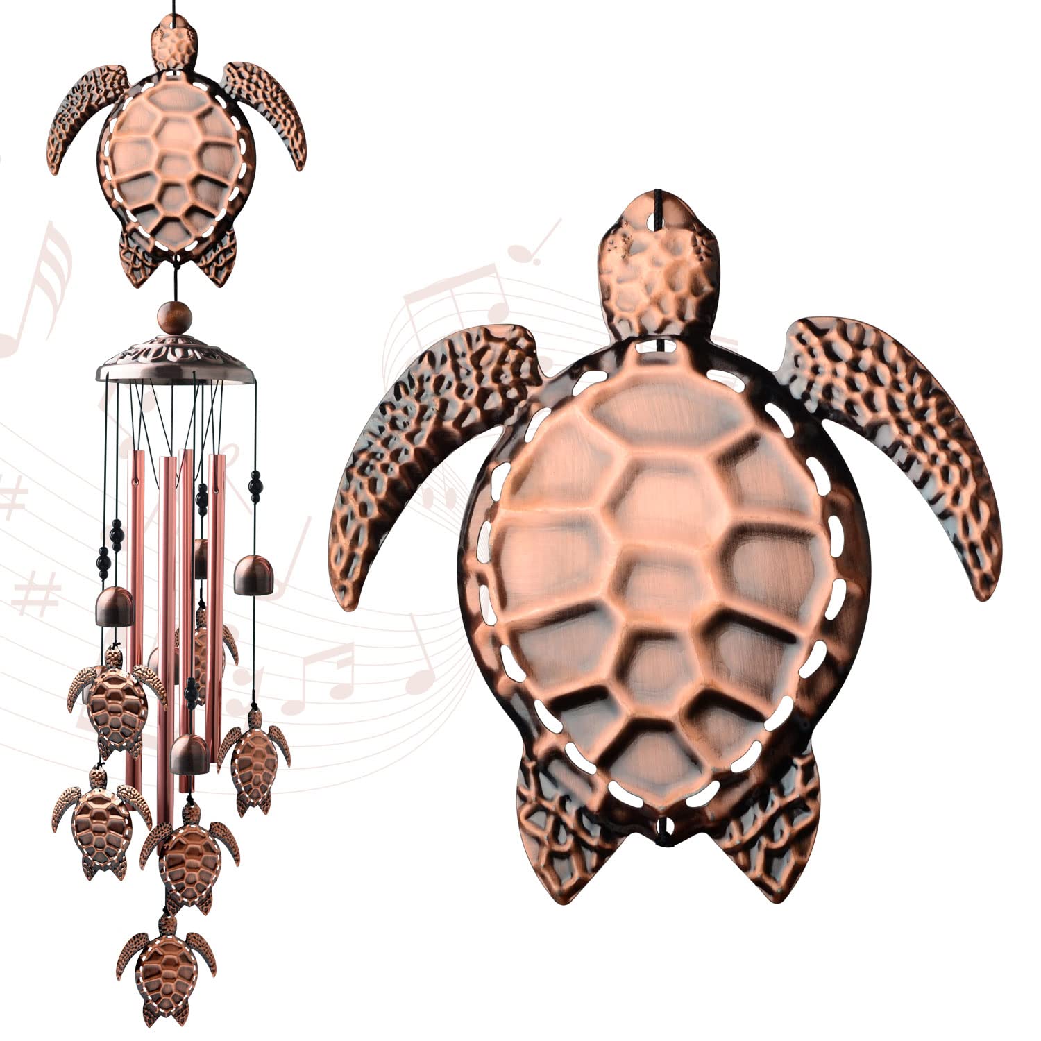 Sea Turtle Wind Chimes Outdoor, Mother Gift,Birthday Gifts for All mom/Grandma/dad/Women/Aunt/Daughte/Friend/Niece/Sister/Teacher,Gardening Gift,