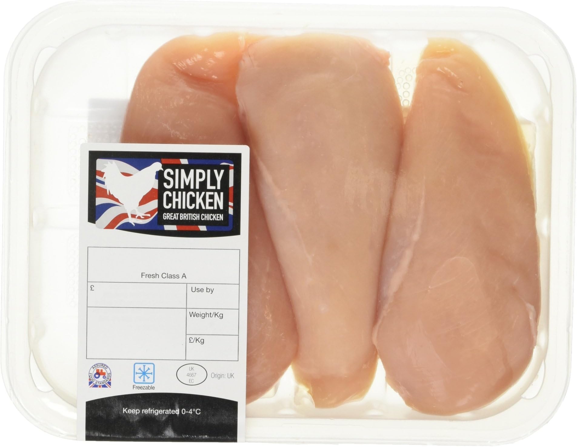 Simply Chicken British Skinless Breast Fillets, 540g