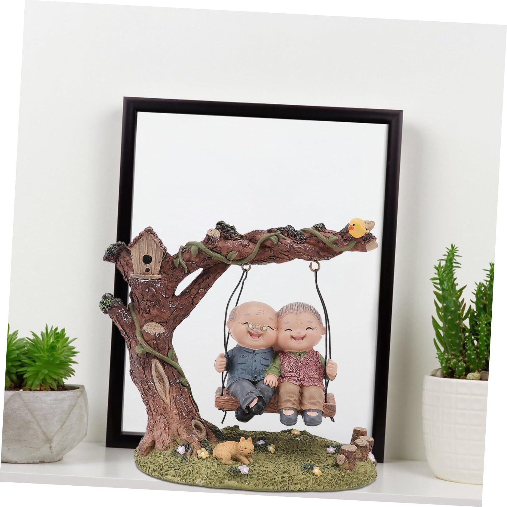 OUNONA Handgefertigtes Harzornament für Ehepaar Desktop Dekoration und Heimschmuck als Hochzeits oder Jubiläumsgeschenk Zufällige Farbe