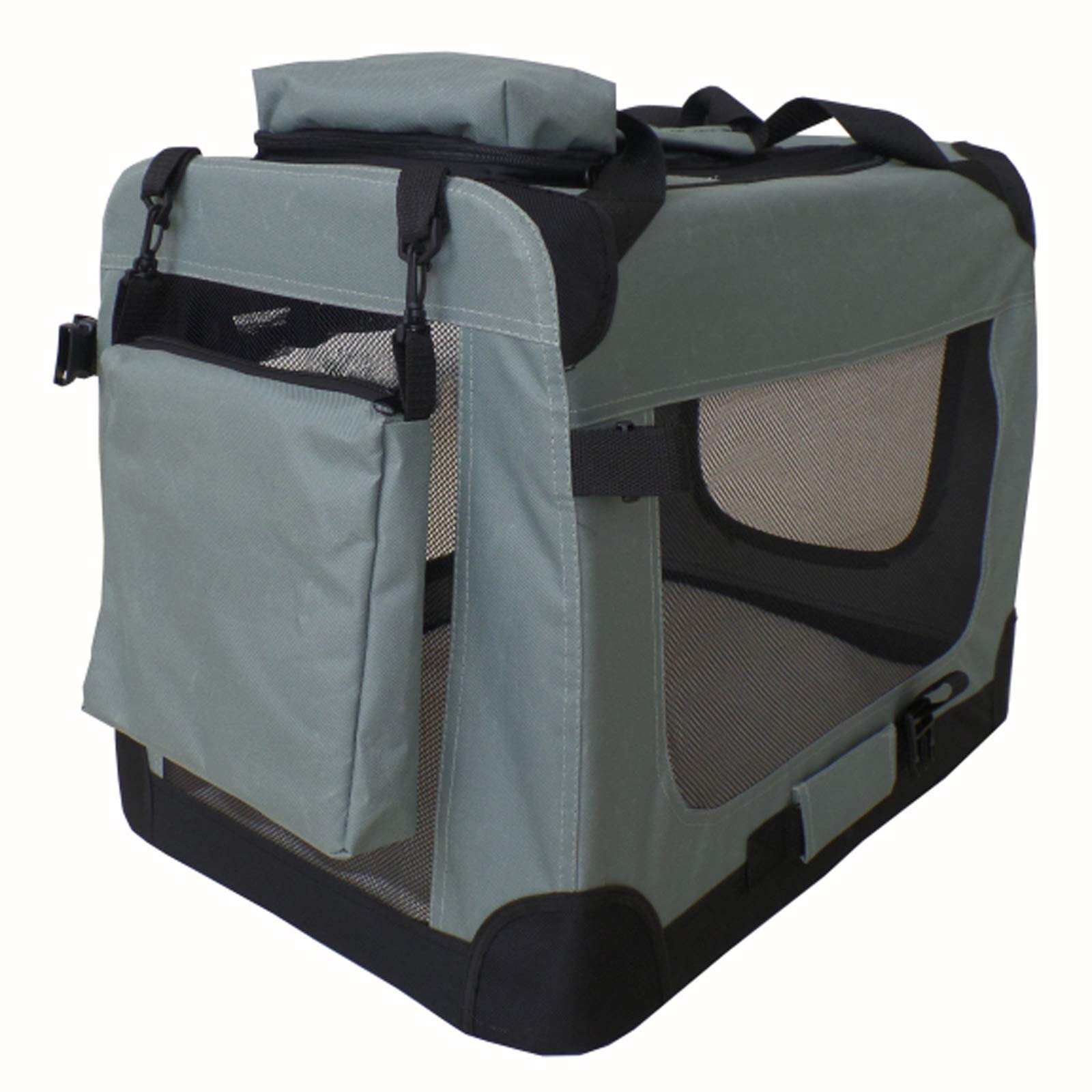 Faltbare Hundebox Transporttasche Transportbox Auto für Katze Hunde Große Kleine Box Bag Bed Decke Klein Auto Transport 7 Größen Taschen Fünf Farben Petigi (Grau, XL (82 x 57 x 58 cm)) - 1