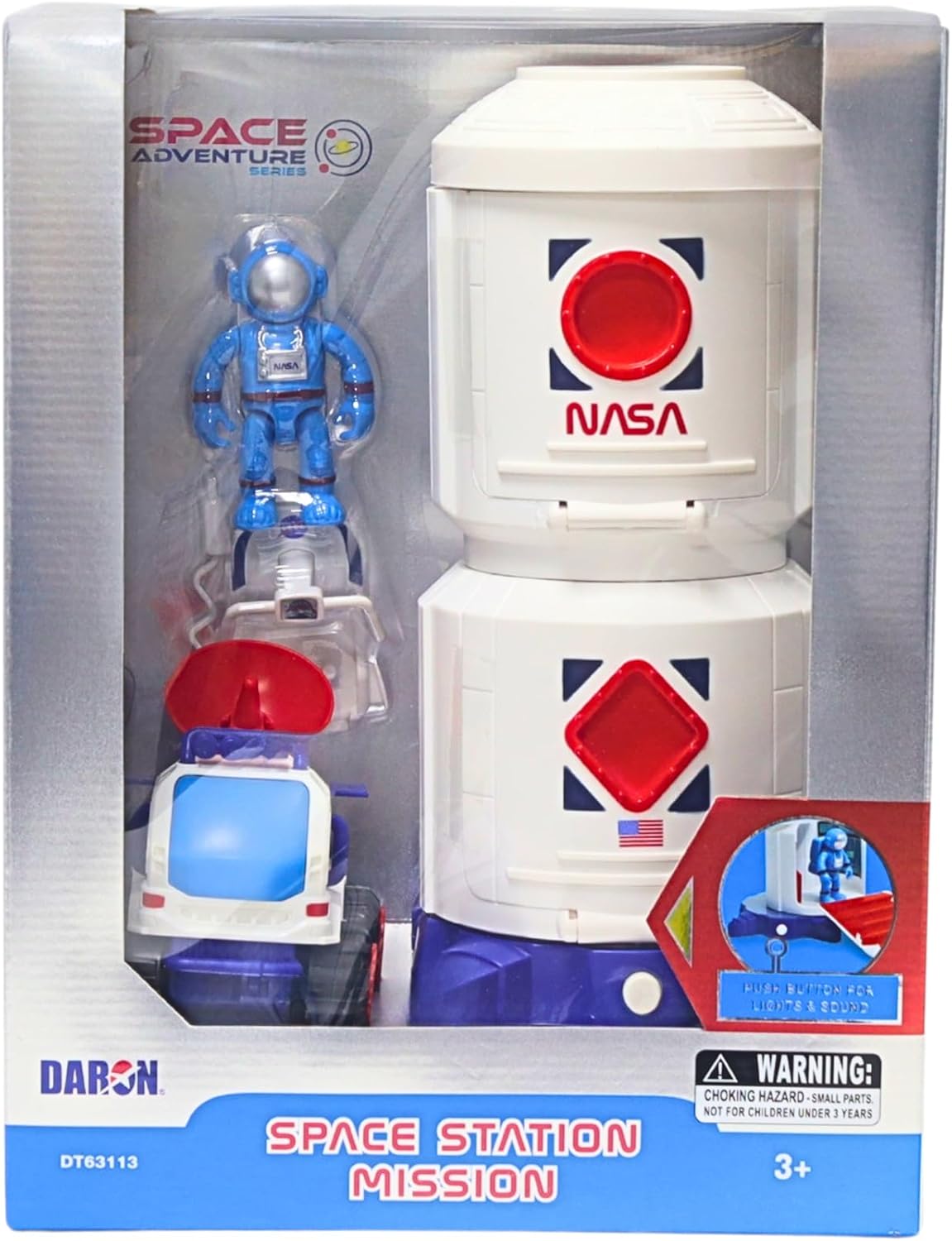 Space Adventure Space Station Playset – NASA Licensed Light & Sound Space Base with Capsule, Rover, Hover Scooter & Astronaut Figure, Plastic Space Toy & Collectible for Kids Ages 3+