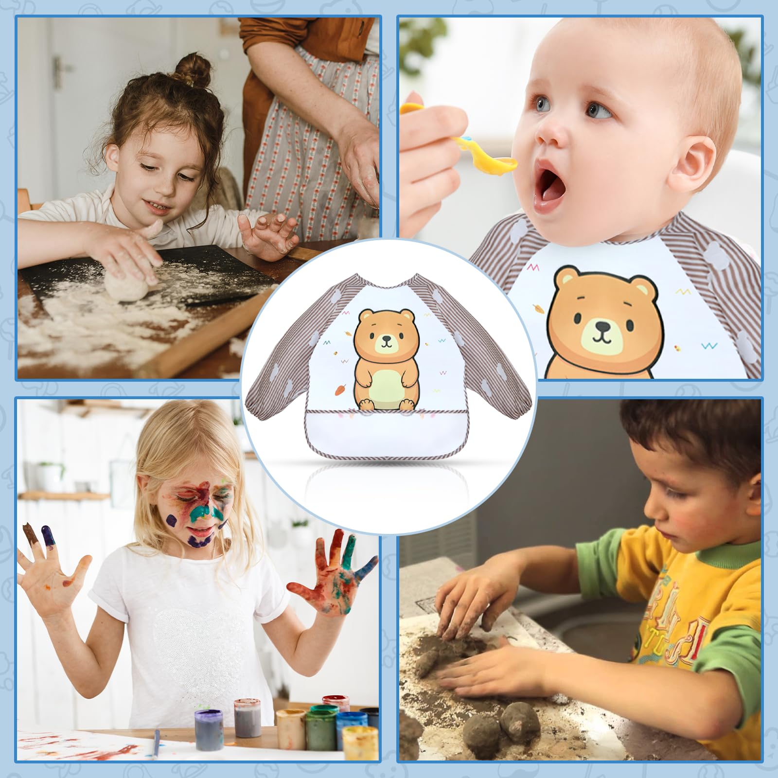 Assiette bebe Set, 11 Pièces Coffret Repas Bebe Silicone, Vaisselle Assiette ventouse pour bébé, Bavoir Silicone Bebe, Cuillère, Enfant Set Couverts Vaisselle Pour Sevrage Manger (Bleu)