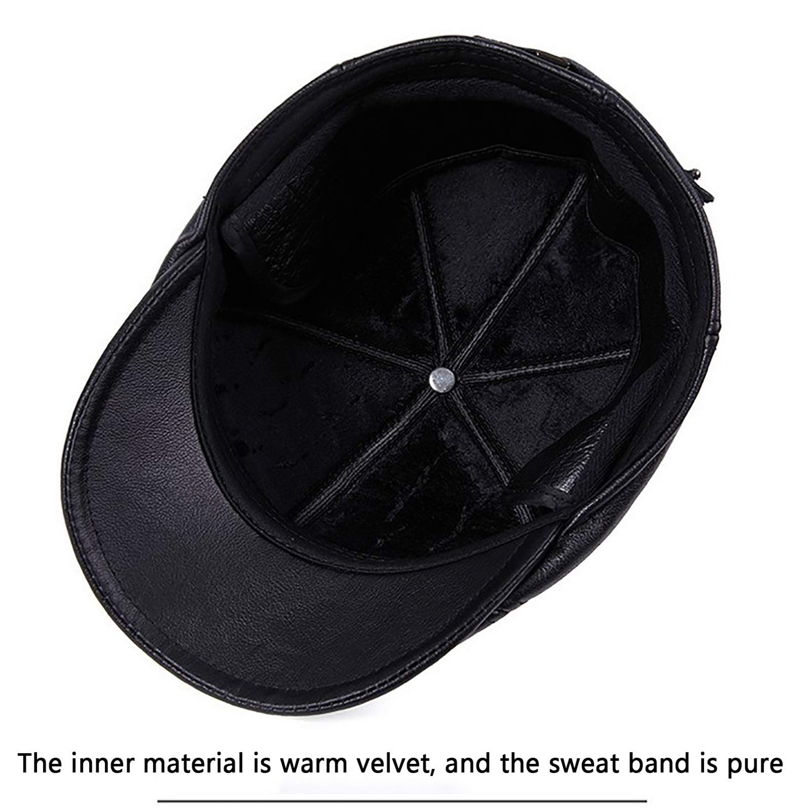 G&F Uomini Pelle Berretto Cappello Golf Regolabile Cappello Strillone Inverno 55-60 Cm