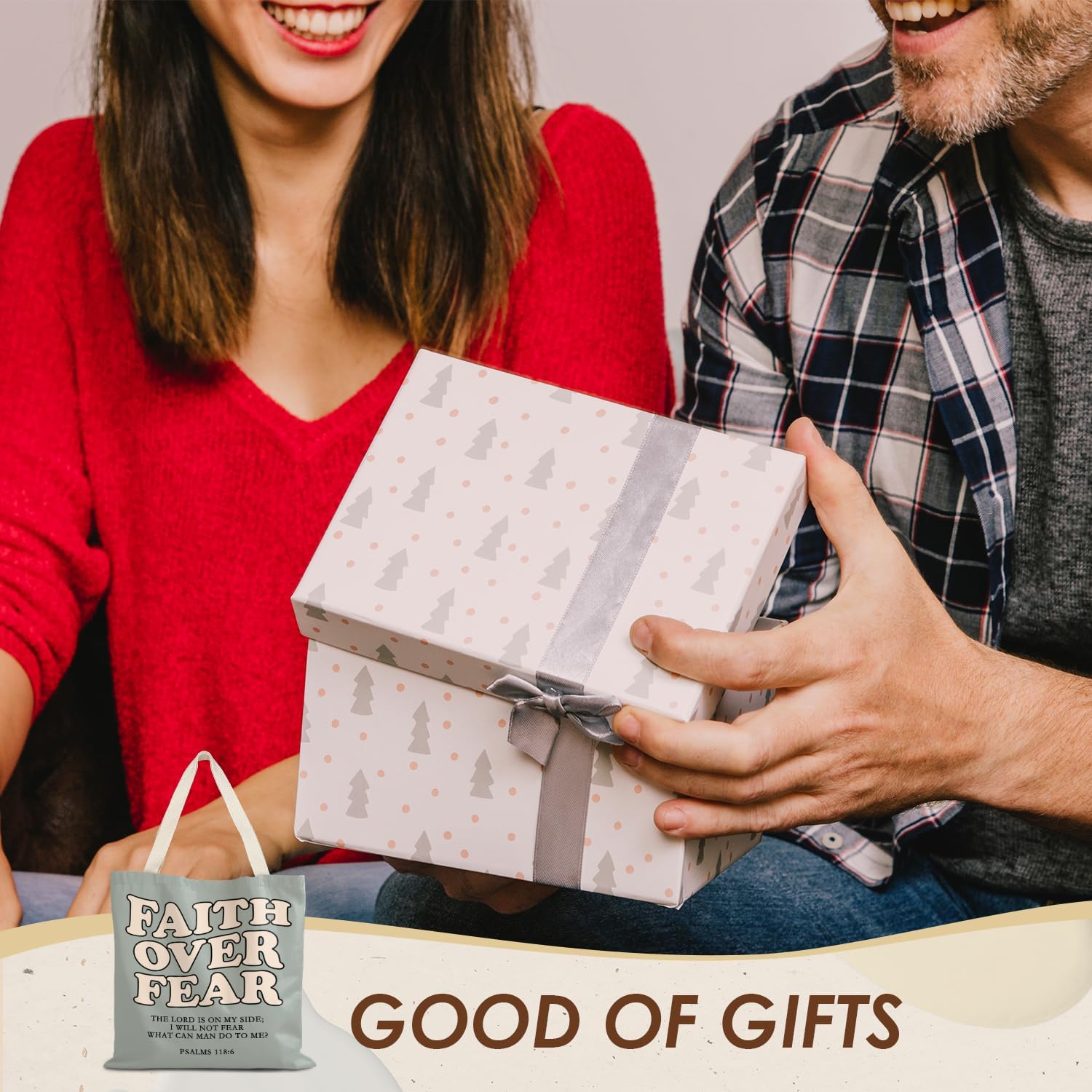 Walk by Faith Christian Canvas Tote Bags for Women, Christian Gifts for Women Faith, Bible Verse Gifts - Image 2