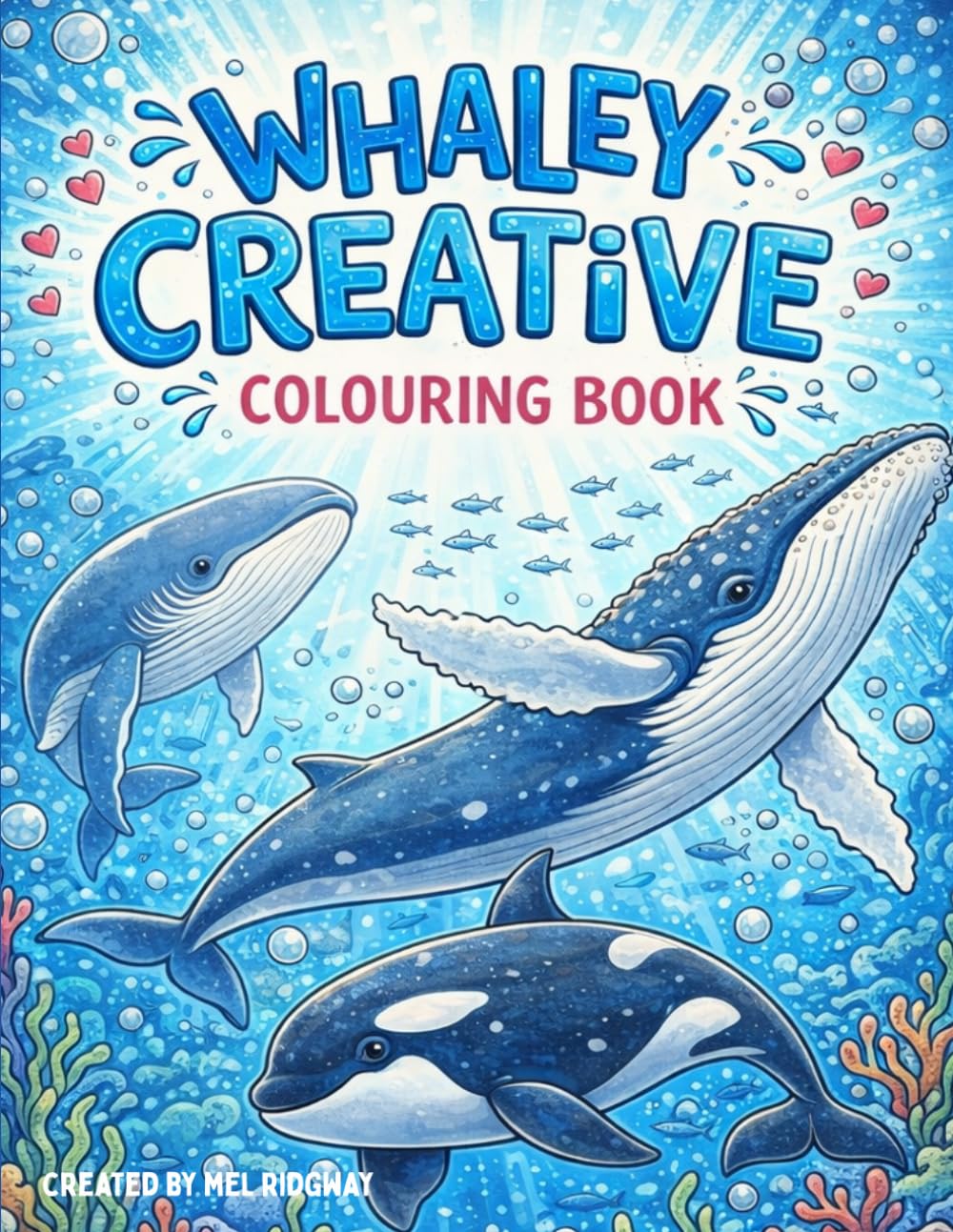 Whale Colouring book - Sea creatures: Colouring bool for kids, teens and adults