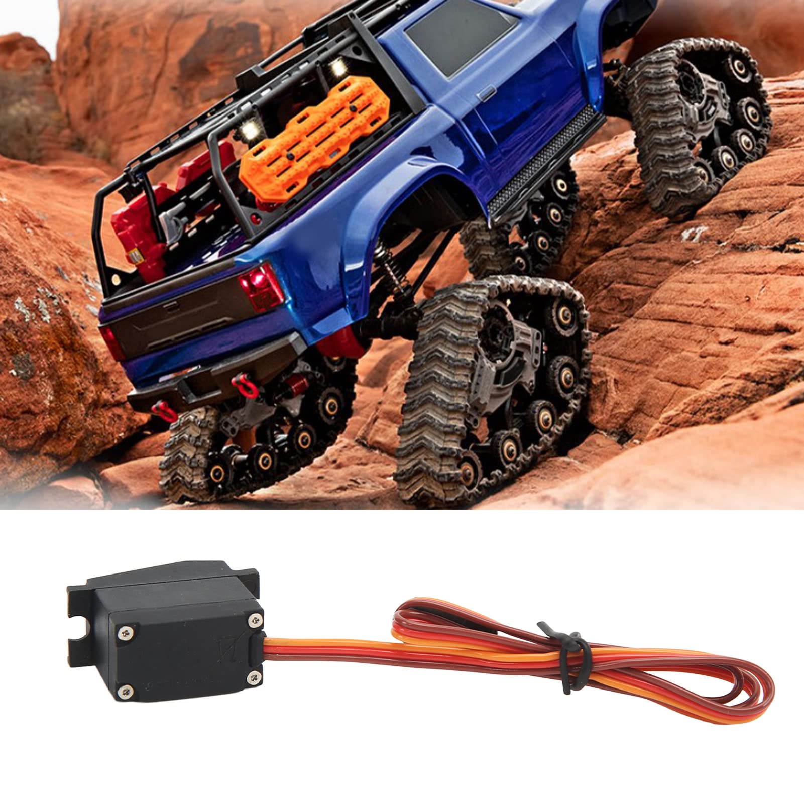 Metalowy samochód RC Mikroserwo o wysokiej wydajności Wodoodporne, stabilne Mikroserwa z metalowymi zębatkami z buforem 25T Ramię serwa dla samochodów Traxxas Summit 1/10 RC (Ti Color)