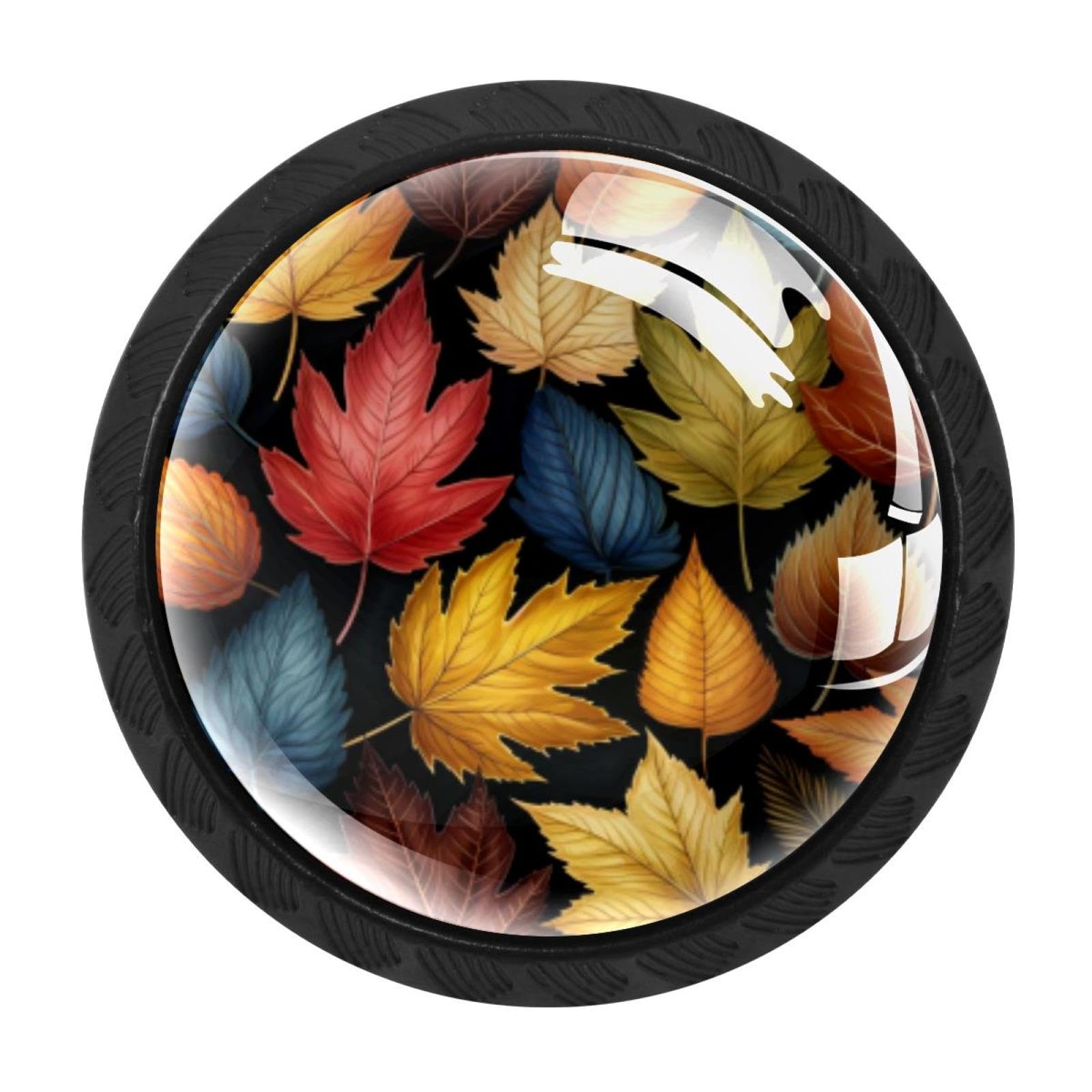 CHENZZZZ Thanksgiving Leaves Cabinet Knobs 4 Pieces Drawer Kitchen Cabinets Dresser Cupboard Wardrobe Unique Pulls Handles