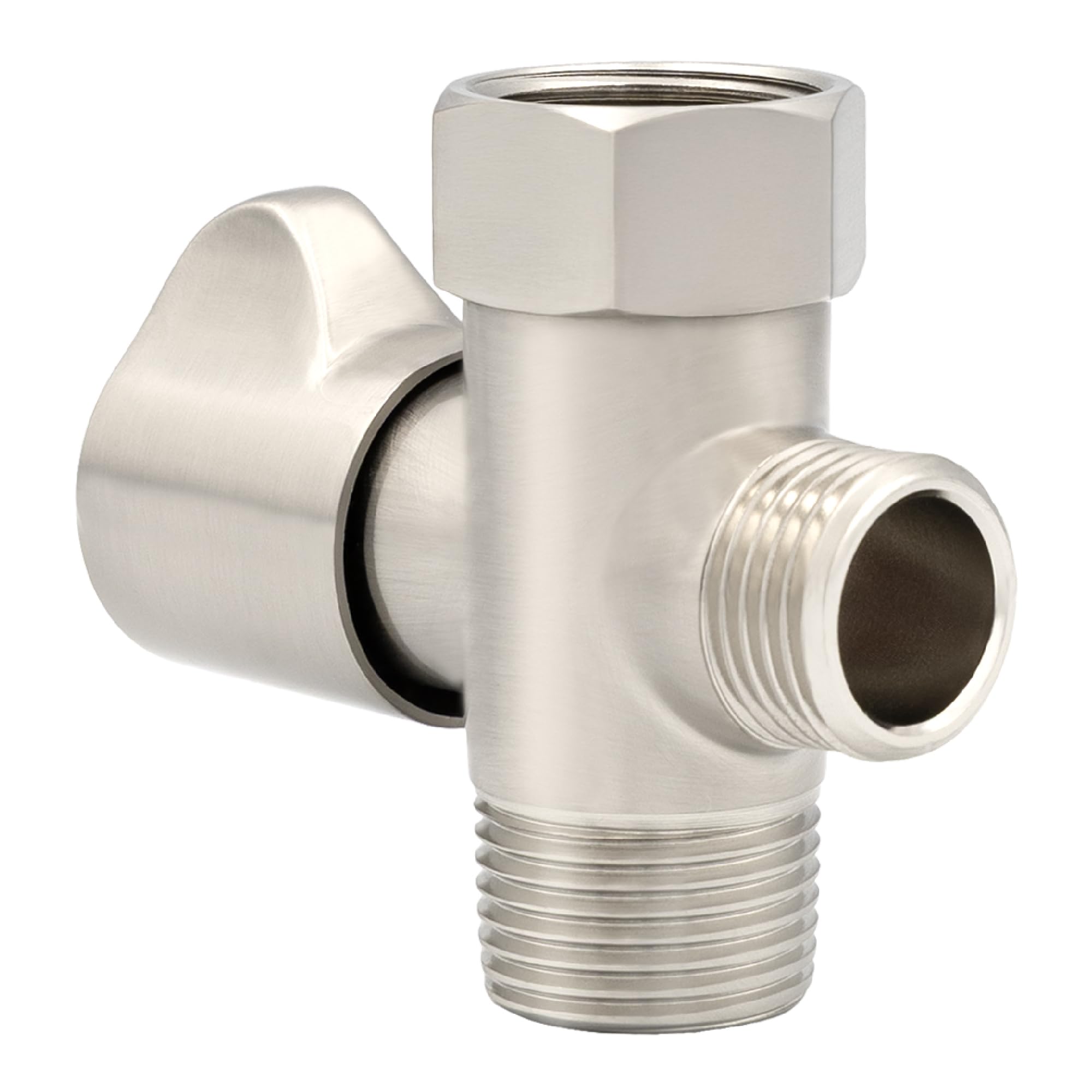 LUXE Bidet 7/8" x 7/8" x 1/2" Shut-Off Valve T-Adapter for Bidets, Compatible with NEO Series Bidet Attachments (Winged, Nickel Finish)