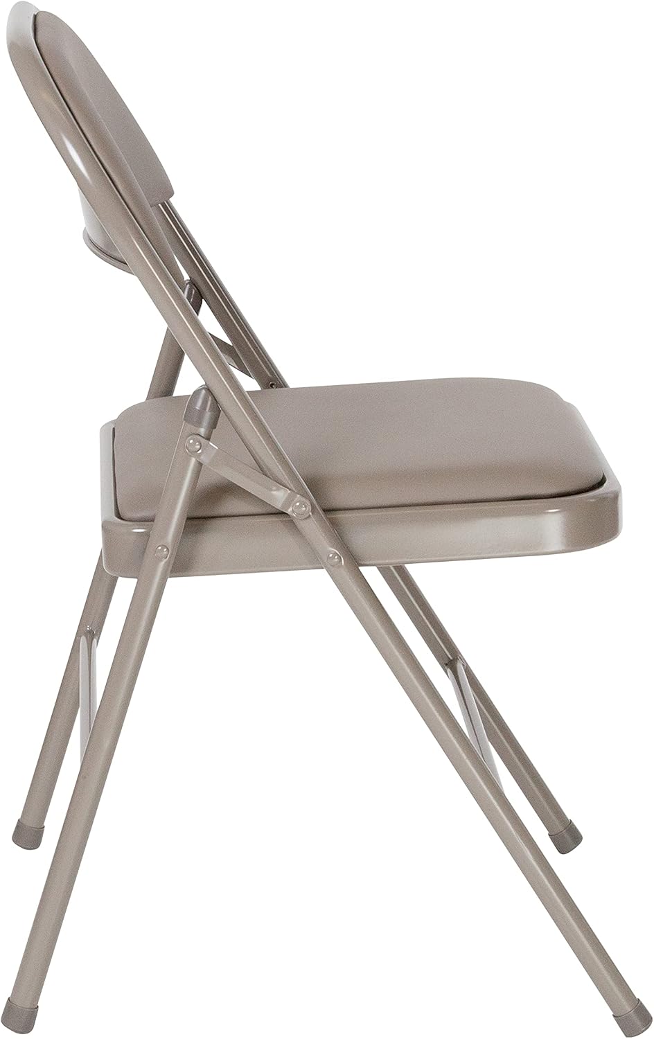 EMMA + OLIVER 2 Pack Double Braced Gray Vinyl Folding Chair