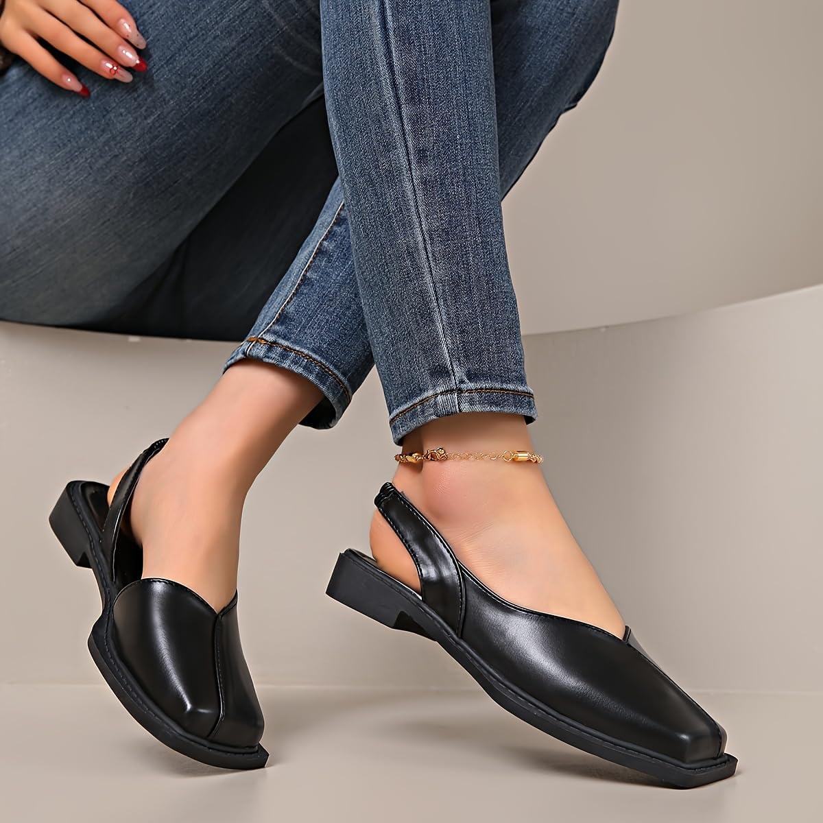 Women's Fashion Square Toe Pumps - Chunky Heel All-Season Comfort Shoes, Stylish Everyday Wear for Work & Social Events - Image 7