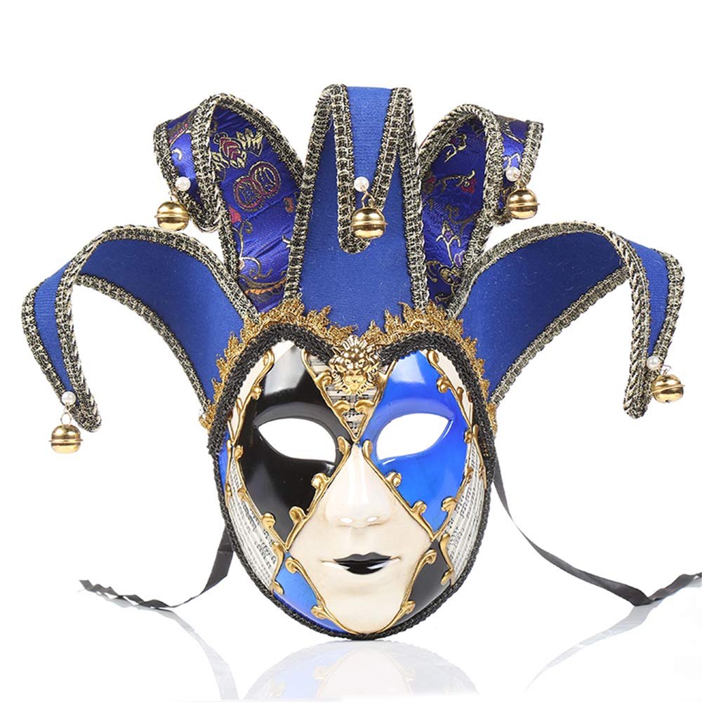 Venezianische Maske Karneval - Rot, Karomuster, Für Damen & Herren