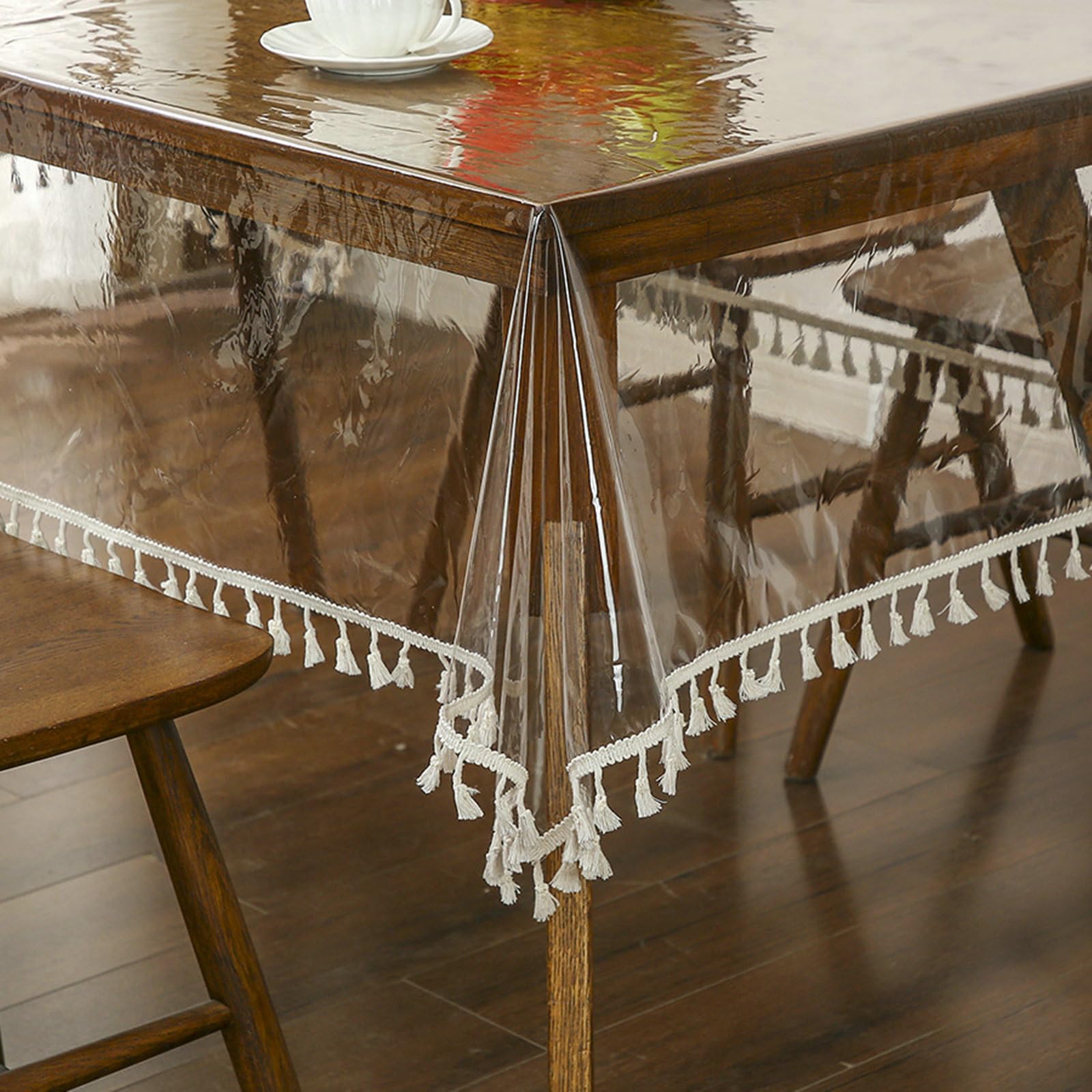 Tovaglia Antimacchia Rettangolare PVC 120x170 cm Beige Bianco