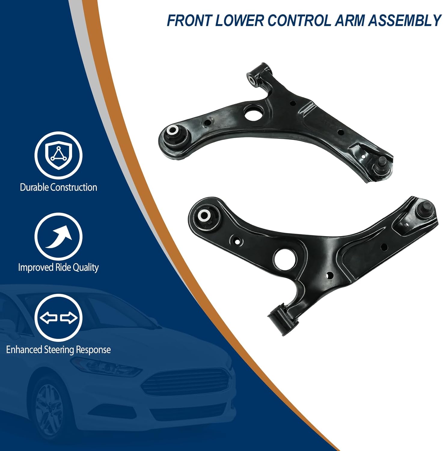 2PCS Front Lower Control Arm Assembly with Ball Joint Left & Right Set 527-439 527-440 compatible with 2020-2024 Nissan Sentra Replaces 102-8412 102-8413 54501-6LB0A 54500-6LB0A