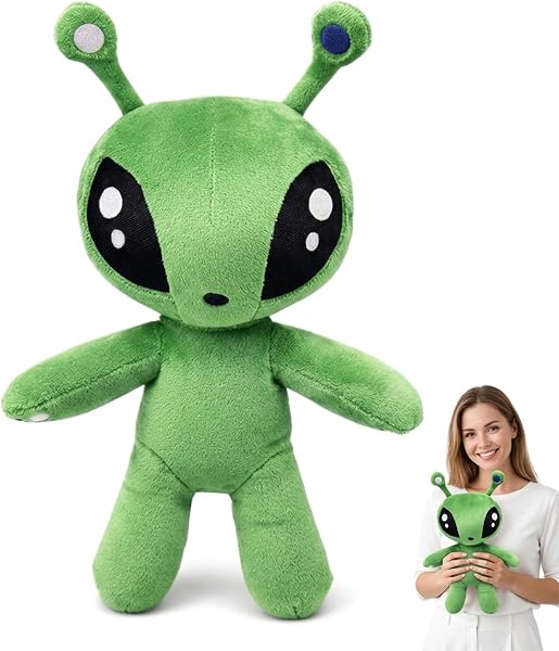 Alien Plush, Green Space Alien Plush Doll, Extraterrestrial Soft Toy, Soft Alien Creature Pillow Figure, Cute Plushies for Boys and Girls, for Bedroom Decor and Imaginative Play - 1