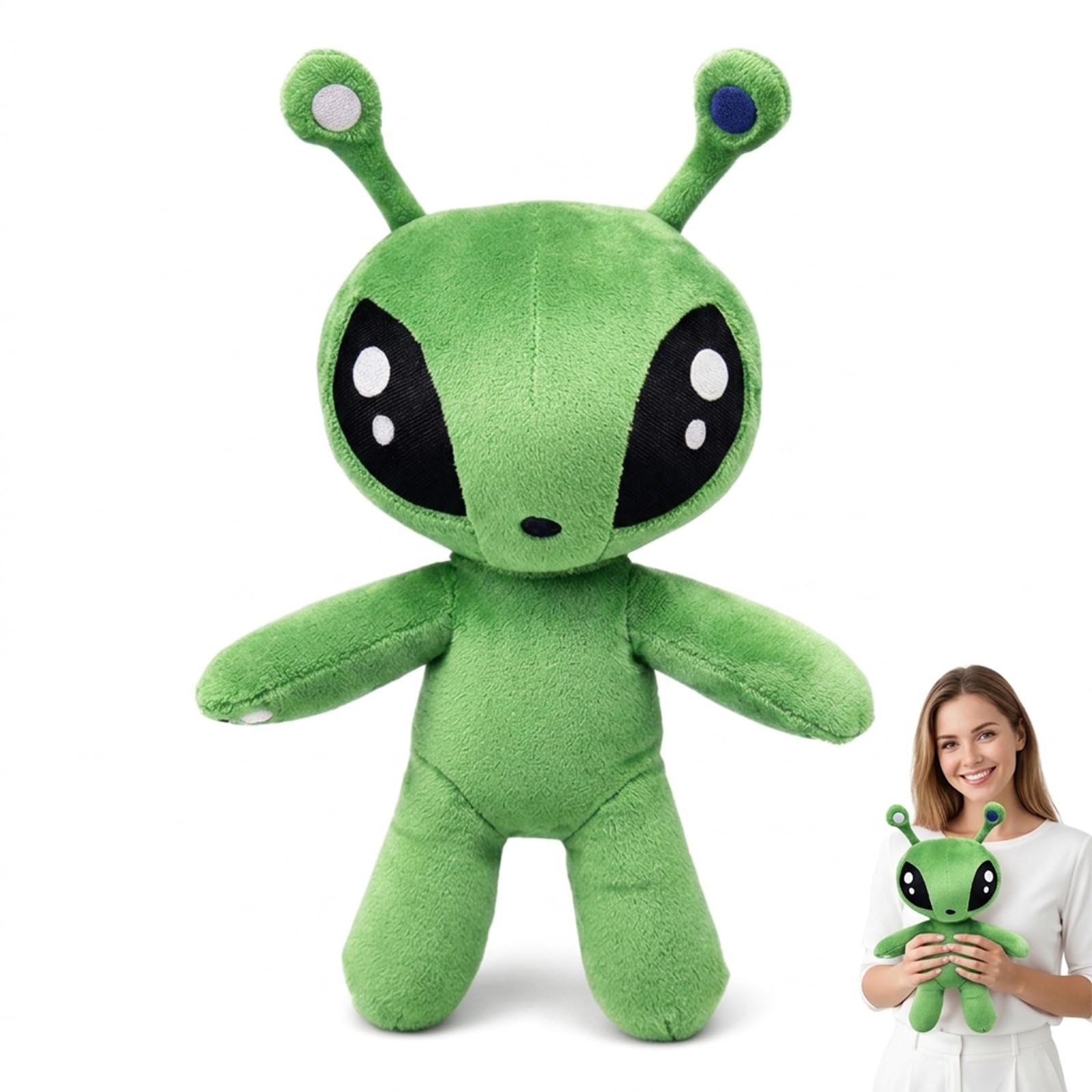 Alien Plush, Green Space Alien Plush Doll, Extraterrestrial Soft Toy, Soft Alien Creature Pillow Figure, Cute Plushies for Boys and Girls, for Bedroom Decor and Imaginative Play