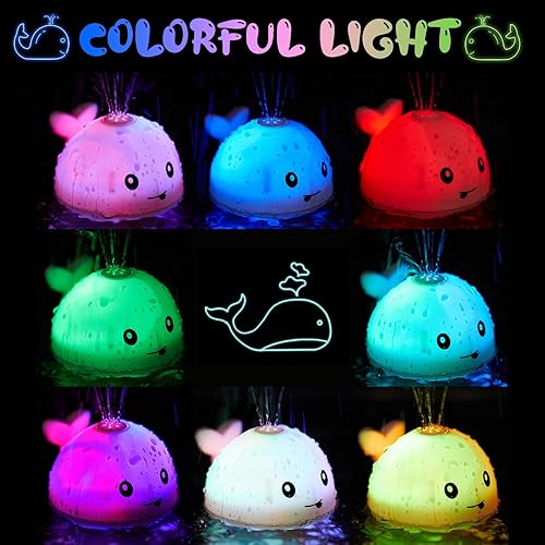 Miniatura 4 de Baby Boy Bath Toys, Valentines Day Gifts for Babies 1 Year Old Boy Gifts, Toddler Bath Toys for Kids Ages 1-3, Light Up Whale Bath Toy Sprinkler