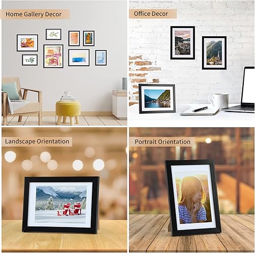 Miniatura 6 de Giftgarden Juego de 10 portarretratos de 5 x 7 pulgadas, color mármol blanco y beige, mate para mostrar fotos de 4 x 6 con paspartú o fotos de 7 x 5