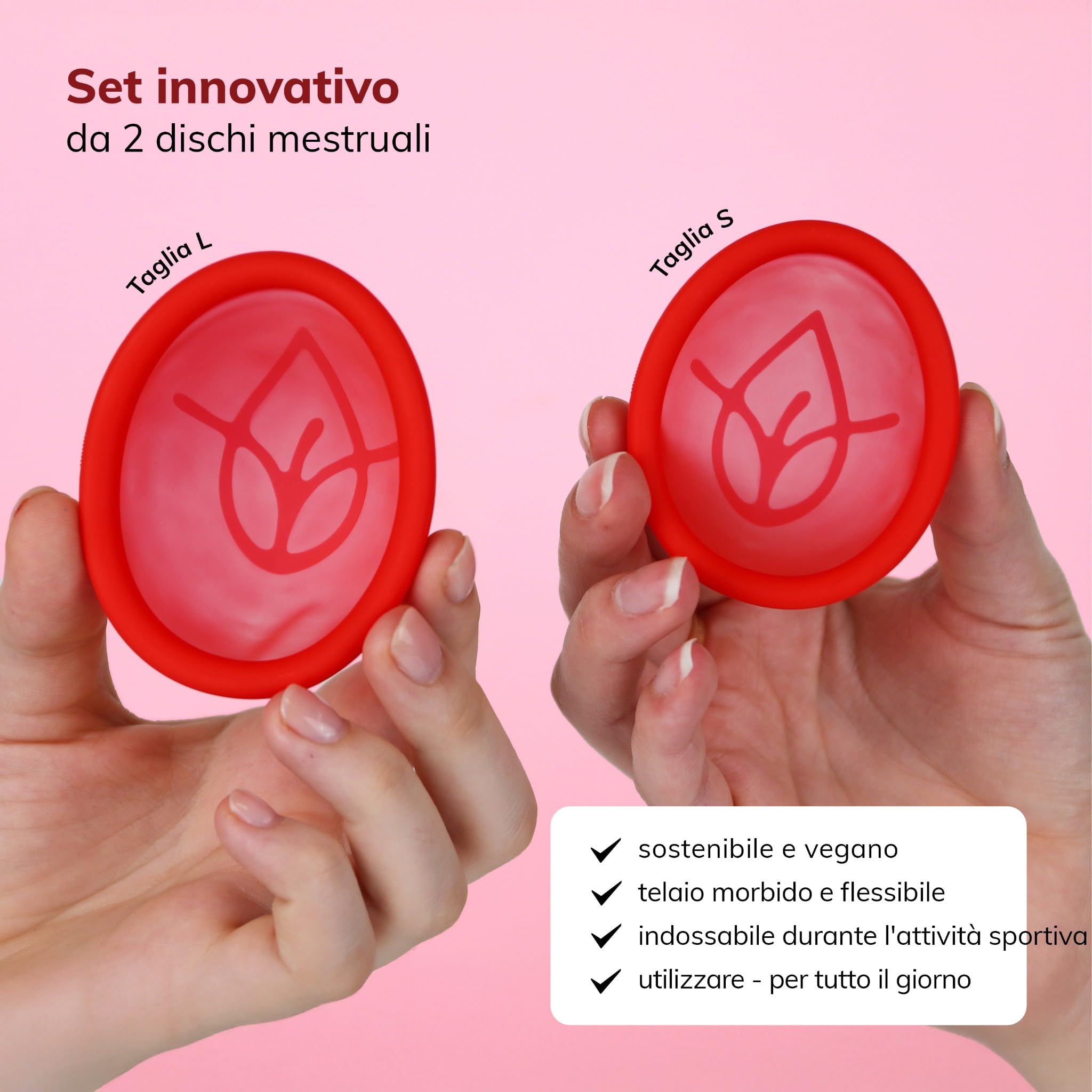 Disco mestruale MYLILY® | 100% silicone di grado medico I Periodo | Disco mestruale I Sostenibile e a basso costo I Disco mestruale | riutilizzabile I S + L
