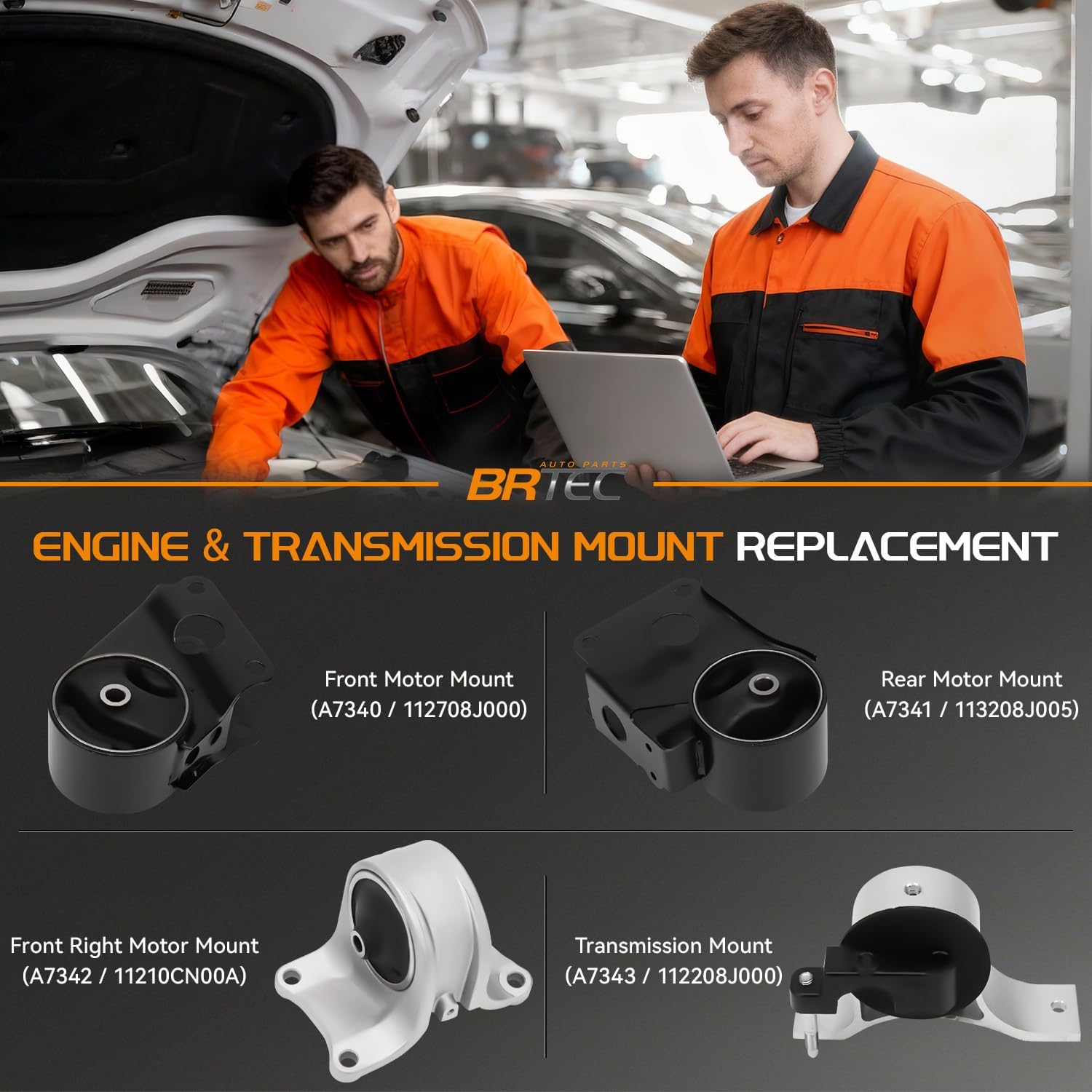 4PCS Engine Motor & Transmission Mount Set Compatible with Nissan Altima 2.5L 2002-2006, Auto Transmission Replace# 112708J000, 113208J005, 11210CN00A, 112208J000