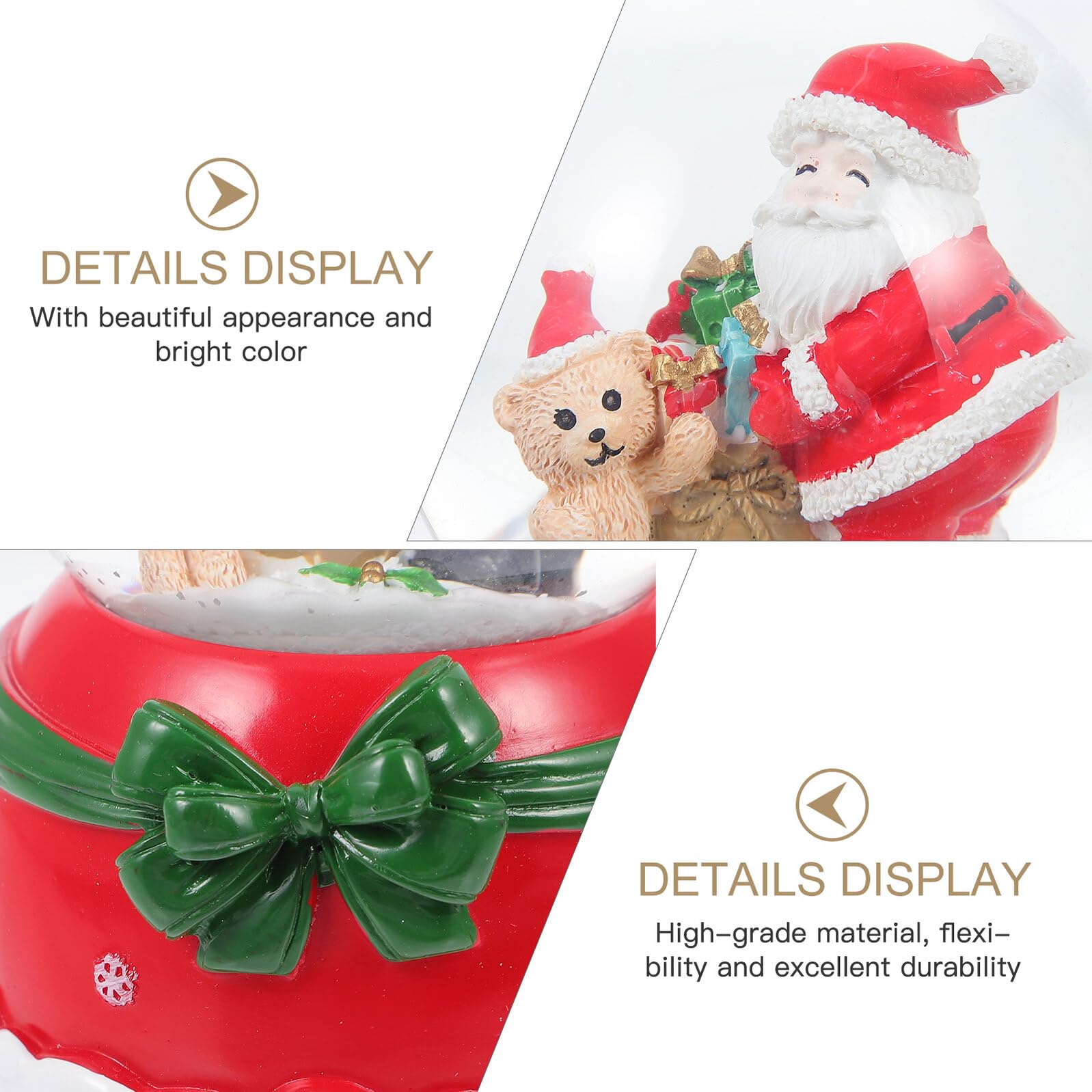 BESPORTBLE Carillon Natalizio a Sfera di Cristallo Luminosa Babbo Natale Decorazione Musicale Natalizia per Atmosfera Festiva e Regalo Accessorio Fotografico per Momenti in Famiglia