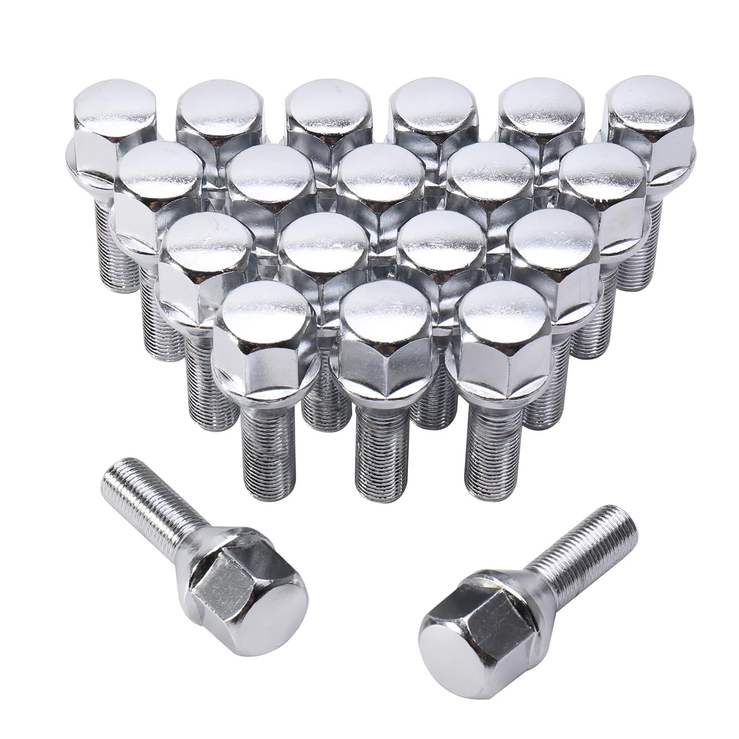 Unifizz 20 bulloni per ruota M12 x 1,25 19 mm esagonali da 28 mm per Jeep Cher-okee 2014-2023, Jeep Compass 2014-2023, Jeep Renegade 2014-2023