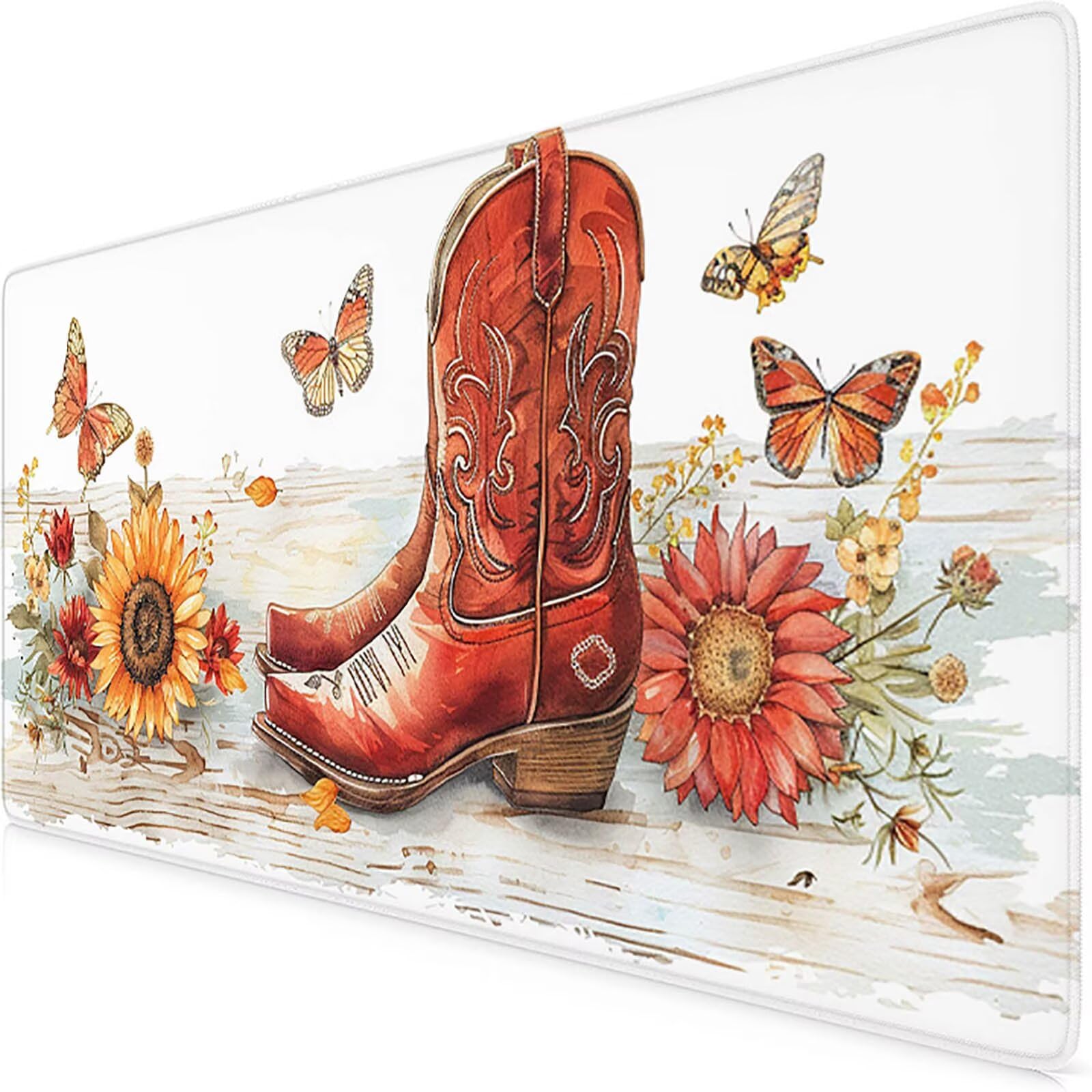 Stivali Tappetino Mouse Gaming xxl 1000 x 500 mm, Tappetino Scrivania Rosso Con Bordi Cuciti, Presa Stabile su Superfici Lisce, Impermeabile Antiscivolo Mouse Pad per Gaming Accessori Regalo b2-19V