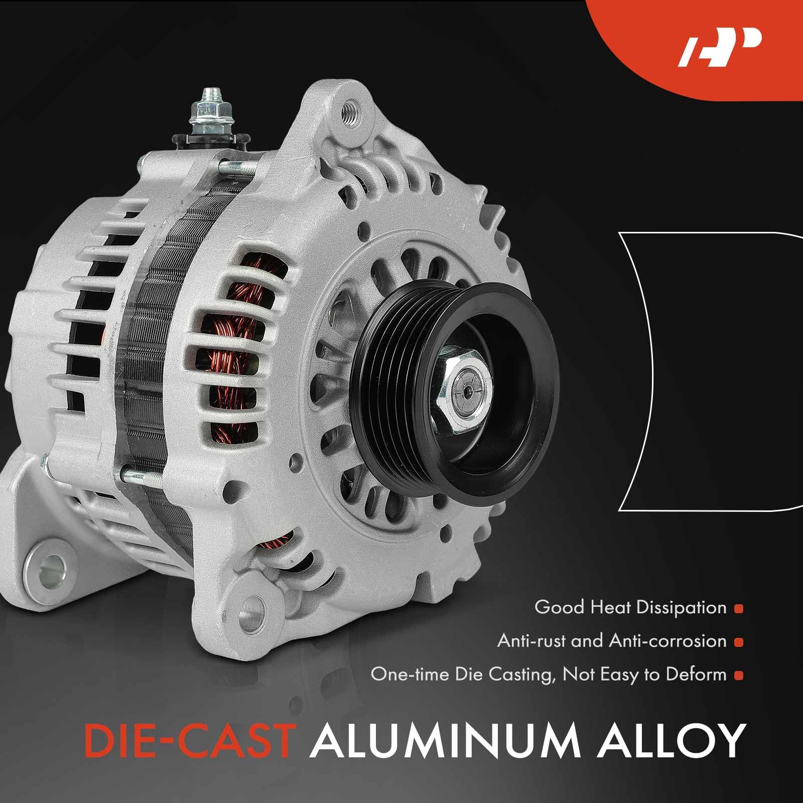 A-Premium Alternator Compatible with Nissan Murano 2003-2007, Maxima 1995-2000/2002-2003 & Infiniti I30 1998-2000, I35 2002-2004, 12V 110A 6-Groove Pulley Clockwise, Replace# 231000L701, 231005Y700