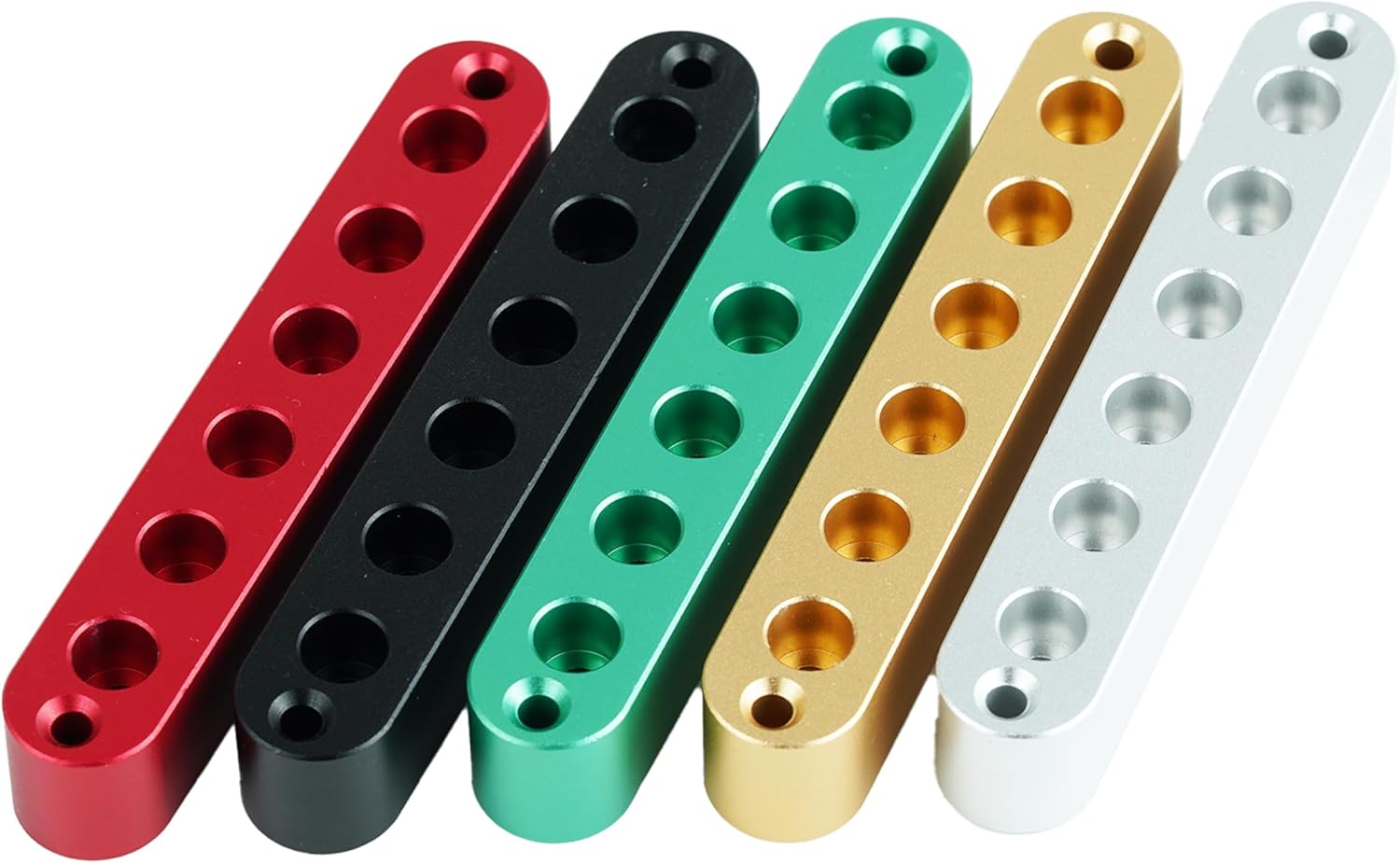 Guyker Aluminum 6-String Ferrule Block for Through-Body Guitars Replacement Part (FB-06, Black)