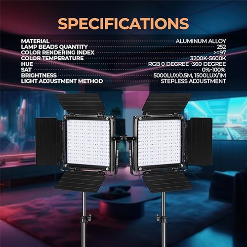 Miniatura 5 de 800D 40W Bi-Color RGB Studio Soft LED Panel 3-Light Kit, Bundle with Green Extreme NP-F550 Lithium-Ion Battery, Dual Smart Charger, Smart Charger