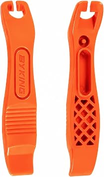 Byking Bicycle Tyre Levers Set of 2, Strong Lever for Quick Tyre Removal, Cycling Tool Gift. Orange