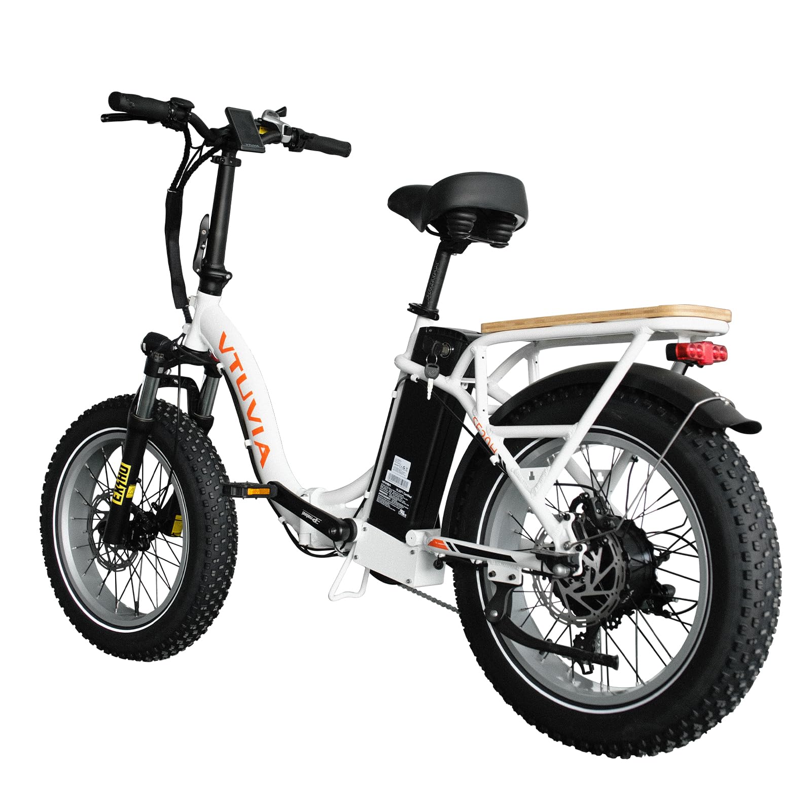 VTUVIA SF20H Folding Ebike – 1200W Peak Motor, Folding Electric Bike for Adults, 20x4 Fat Tire Anti-Slip E‑Bike with 48V 14Ah Battery for Families, Seniors &amp; Pets, 7‑Speed, Up to 70 Miles