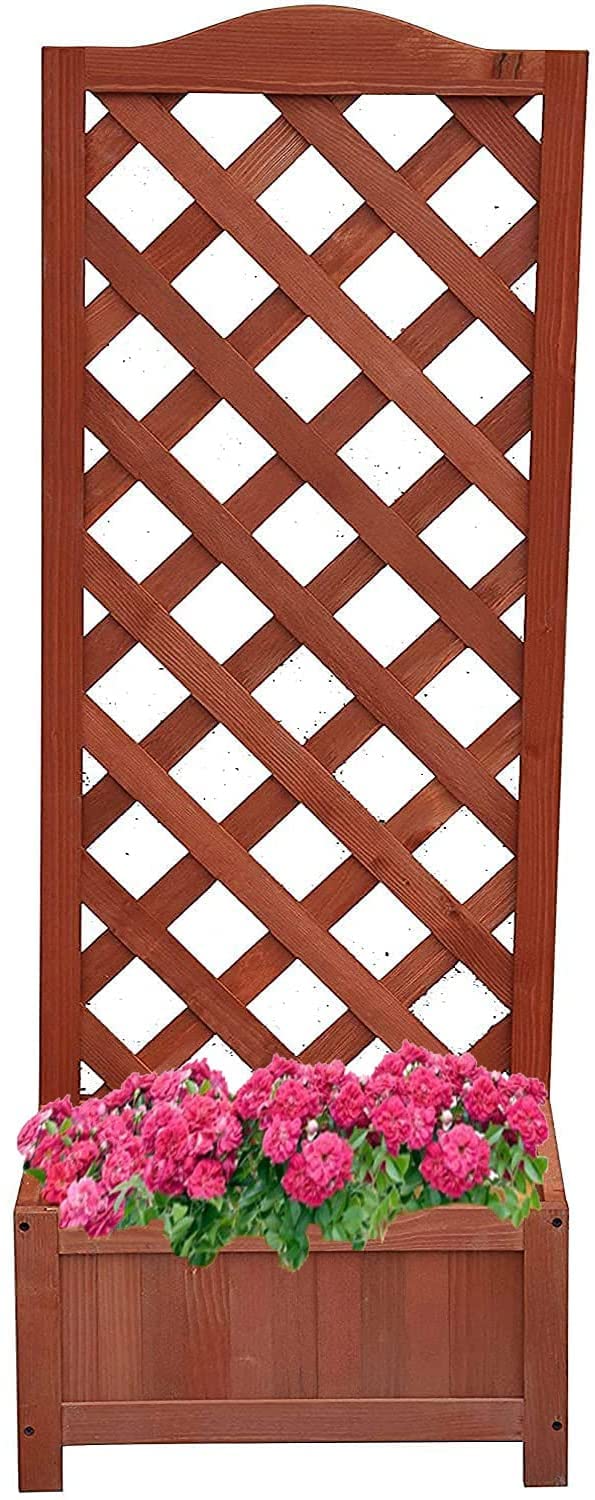 AAMEN Wooden Planters With Trellis