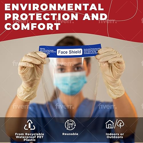 Miniatura 8 de Protector facial  Caja de 200  Protectores faciales de plástico transparente para mujeres, hombres y niños, antivaho y ligero, reutilizable,