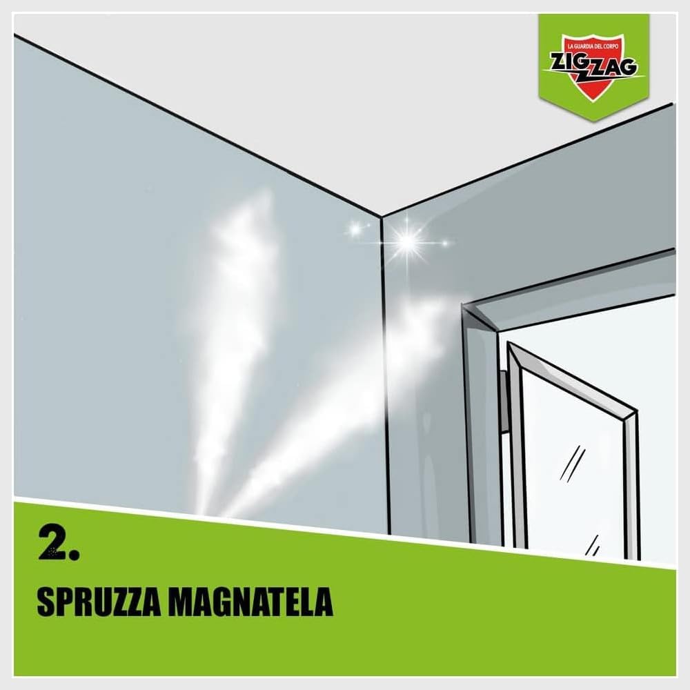 3 PEZZI Zig Zag Magnatela Maxi Formato da 600ml - Insetticida Ragni con Azione Residuale, Efficacia Immediata, Protezione Elevata, Facile Utilizzo,Evita la formazione di ragnatele.Made in Italy