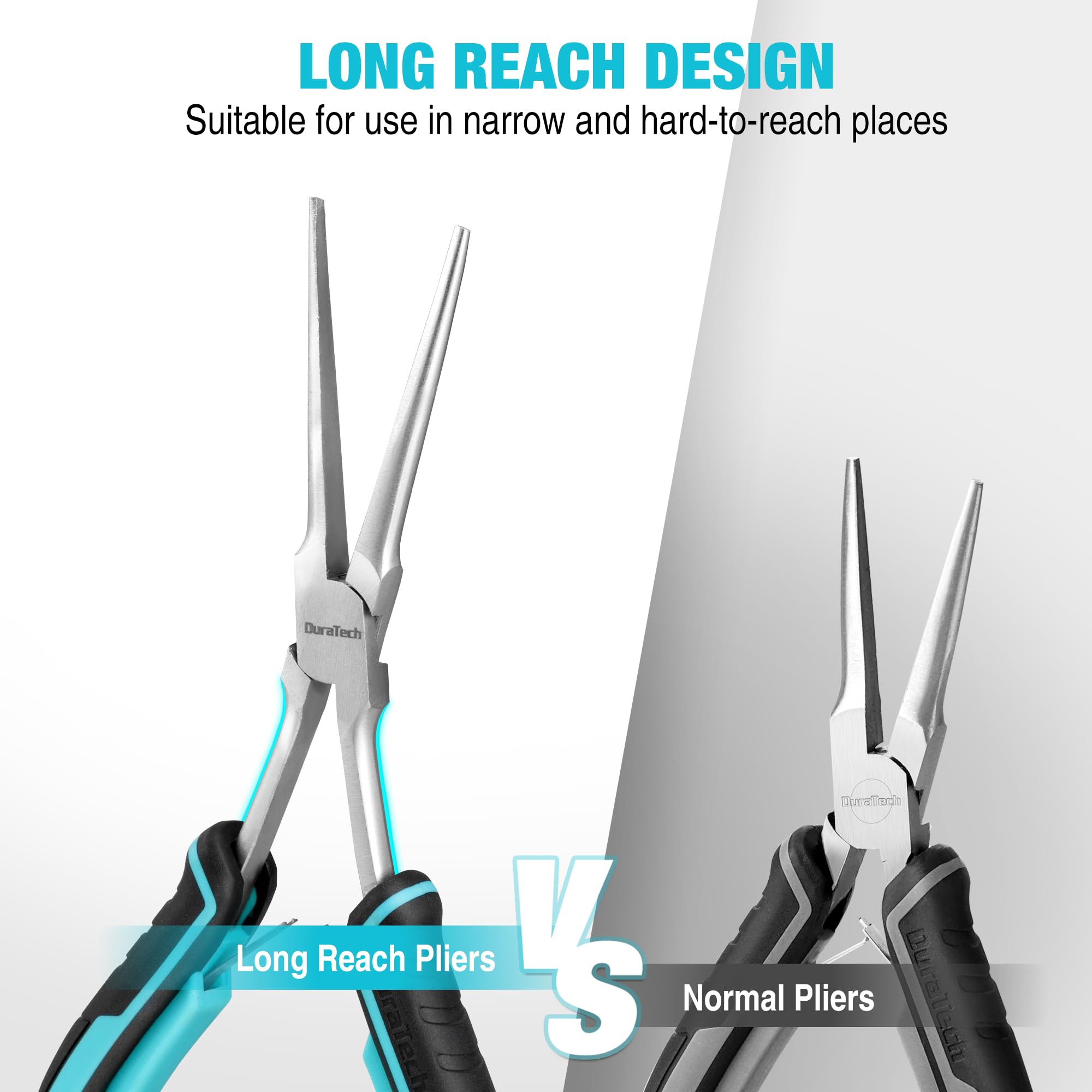 DURATECH Needle Nose Pliers - Long Reach Set -8 DURATECH Needle Nose Pliers - Long Reach Set -8