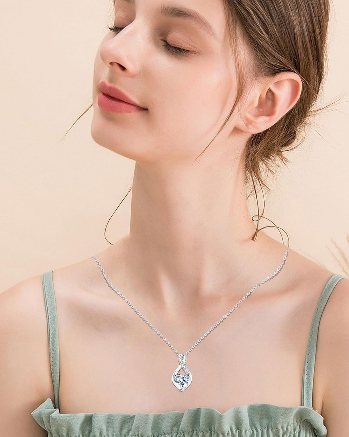 2 Carat Moissanite Necklaces for Women 925 Sterling Silver Pendant Necklace,Anniversary Present or Valentine Christmas Mothers Day Birthday Jewelry Gifts for Mom Wife Her Girlfriend - Image 2