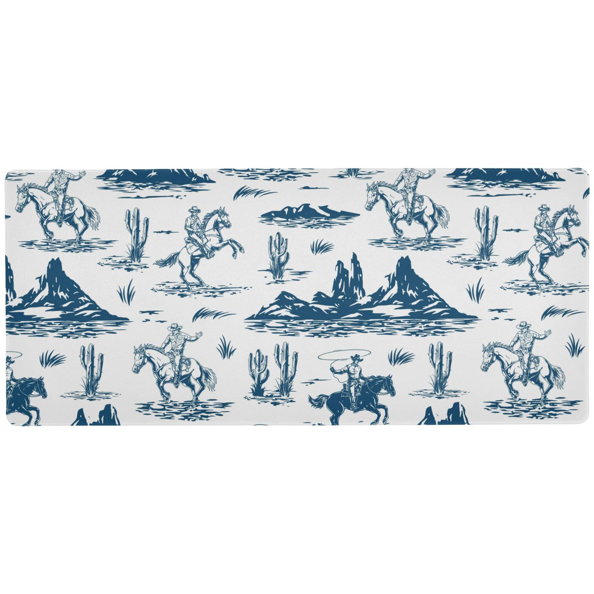 Glaphy Western Cowboys Vintage Gaming Mouse Pad Large Mousepad Extended Computer Keyboard Desk Pad Non-Slip Desk Mats for Work Game Home Office, 31.5