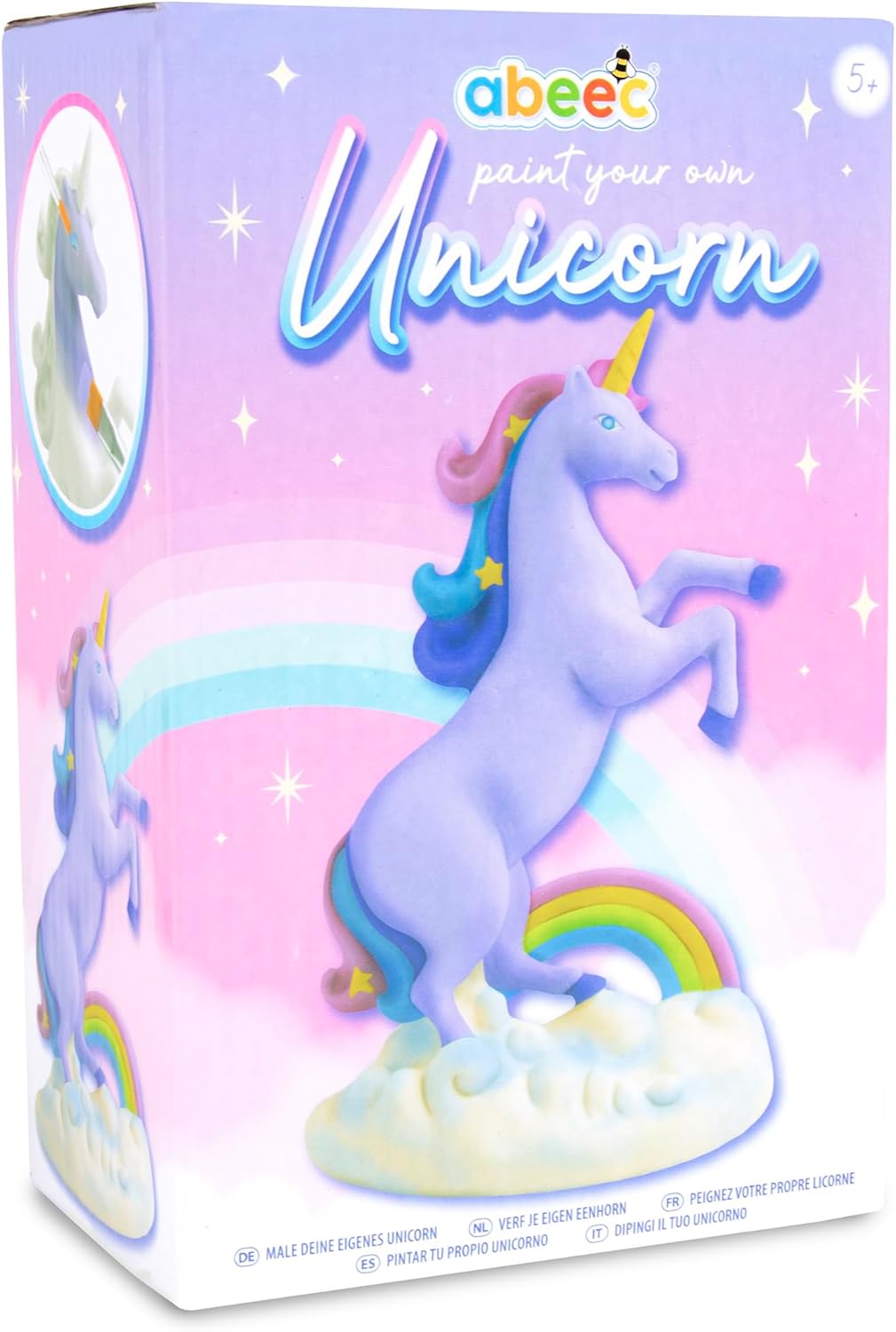 abeec Paint Your Own Unicorn Arts and Crafts Kit for Kids 1 x Unicorn 6 x Paints and 2 x