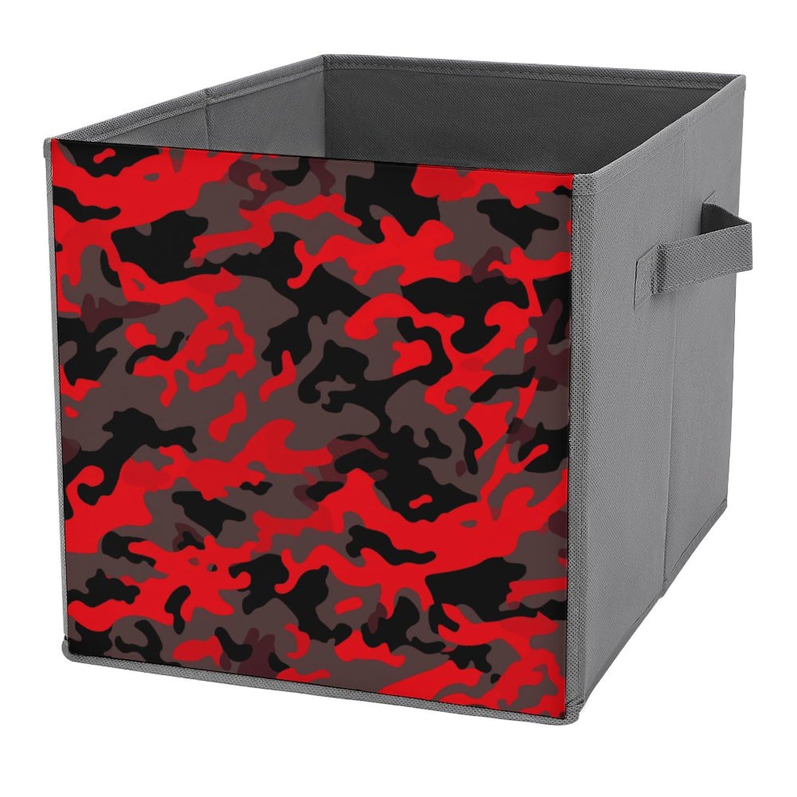 Boîte de rangement cube pliable rouge pour vêtement et drap de lit