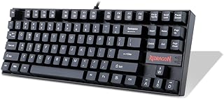 كيبورد العاب ميكانيكية باضاءة خلفية بنظام ار جي بي 87 مفتاح لون ازرق موديل K552 كومارا من ريدراجون، USB