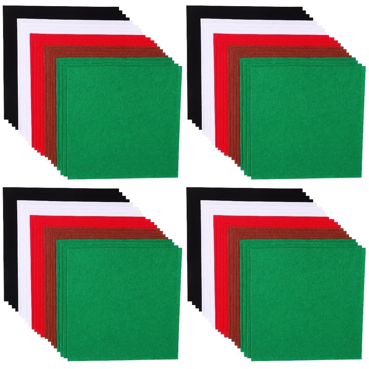 VILLCASE 80 STK Weihnachtsvlies Bunte Filztücher Weihnachtsdekoration DIY Weihnachtshandwerk Kinder DIY Material Bastelfilzquadrate Basteln Filz Stoff Nicht Gewebt