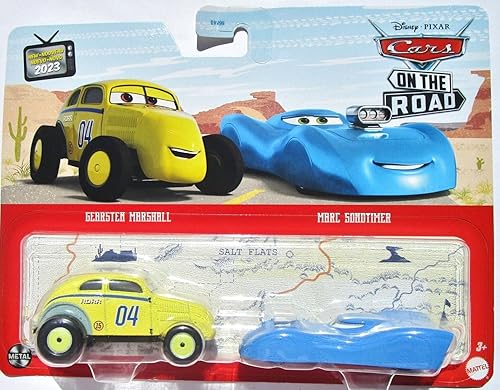 Disney Cars 2023 Escala 155 Diecast Paquete de 2 unidades en la carretera (Gearsten Marshall y Marc Sondtimer)